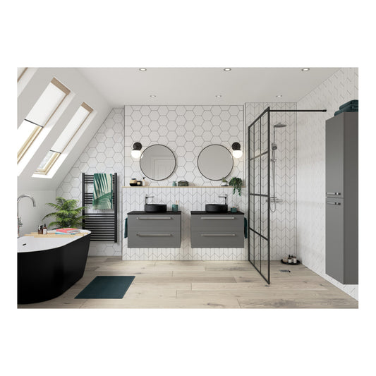 High Pressure (610x460x10mm) Laminate Worktop - Urban Black