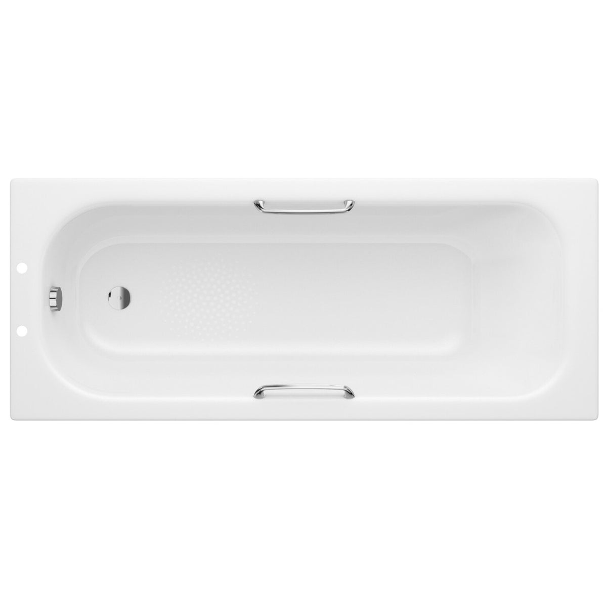 Steel Single End 1700x700x500mm 2 Tap Hole Bath with Grips & Anti-slip