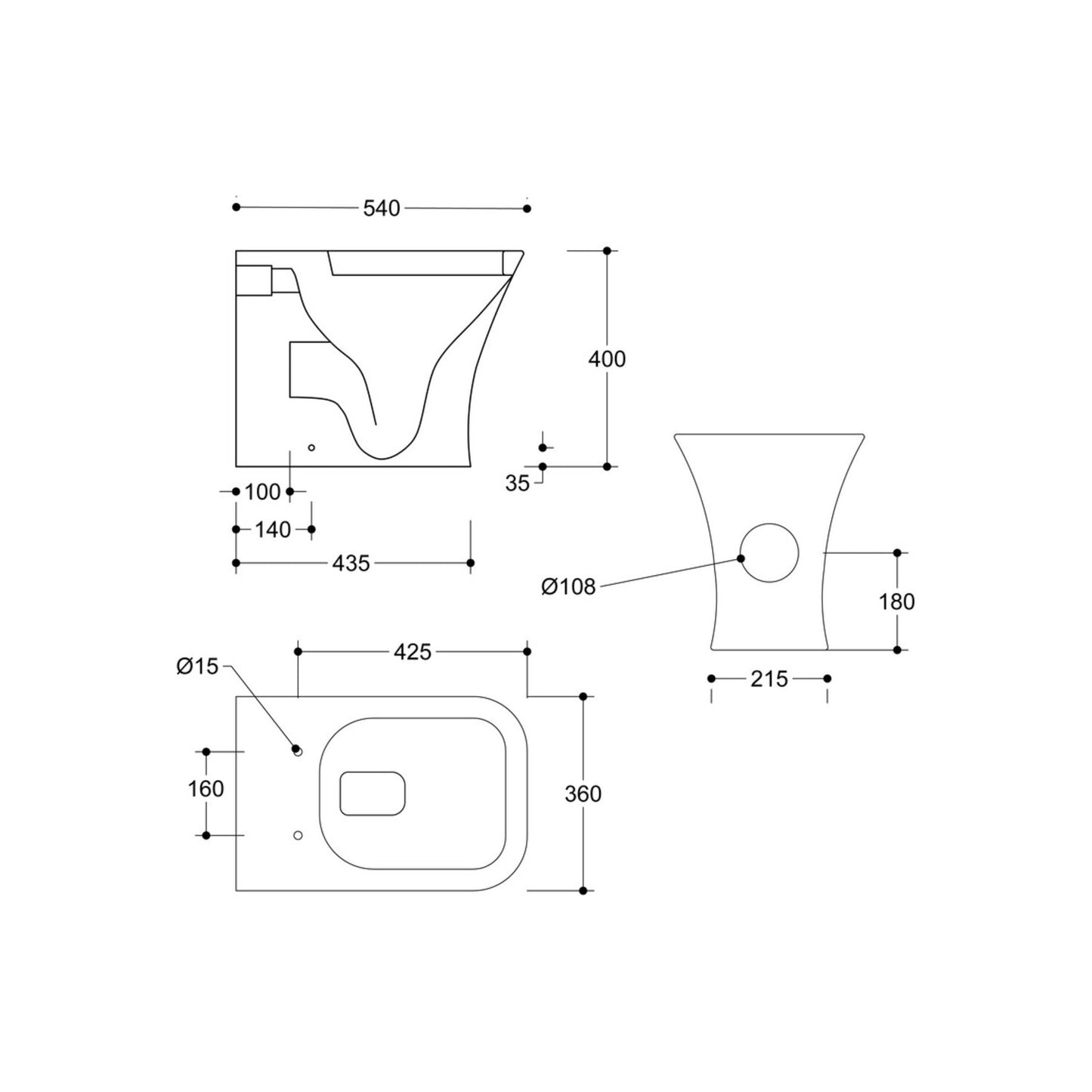 Calmea Rimless Back To Wall WC & Wrapover Soft Close Seat