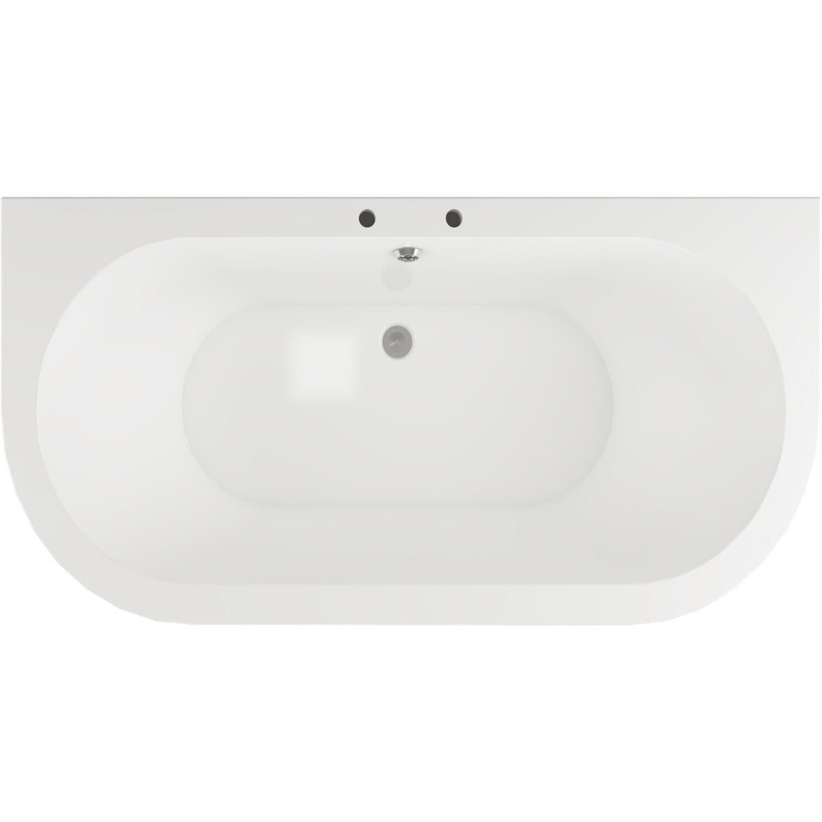 Kireya Freestanding Back To Wall 1700x800x600mm 2 Tap Hole Bath w/Feet - White