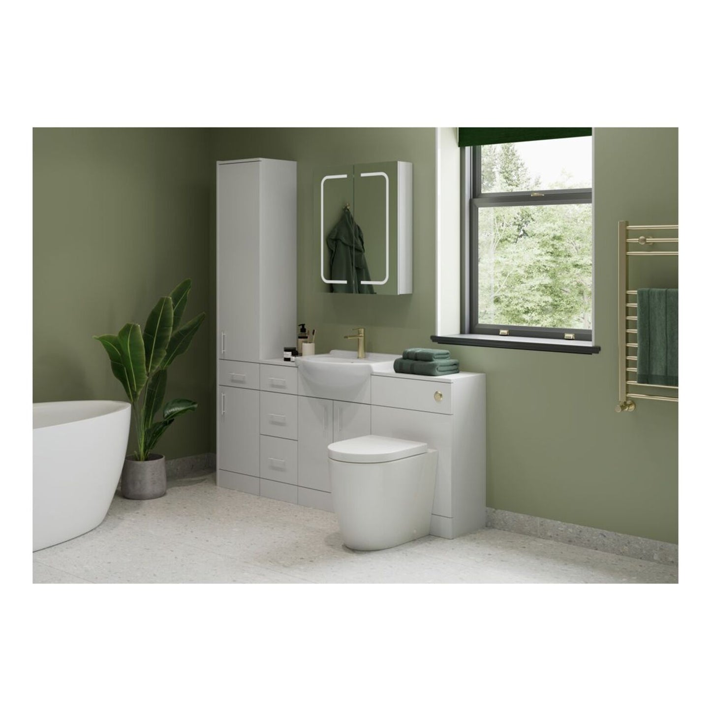 Yuna 655mm Basin Unit & Basin - White Gloss