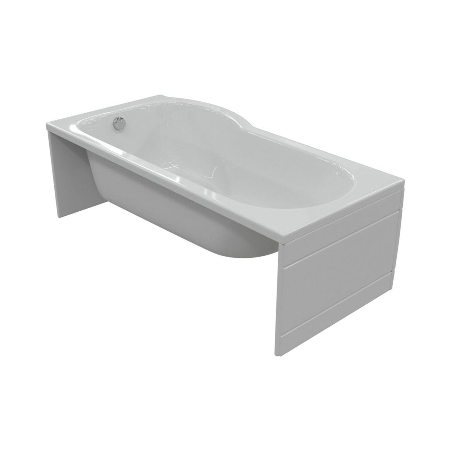 P-Shape Single End 0 Tap Hole Bath Only L 1700 X W 700-850 X H 410mm