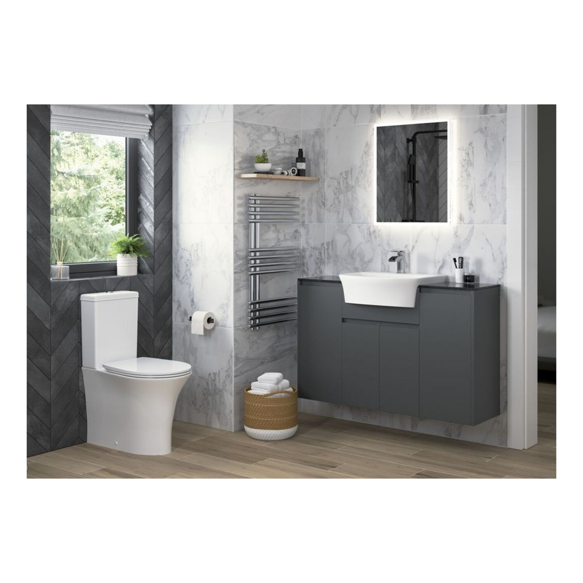 Sanja 1 Tap Hole Semi Recessed Basin 500X400mm