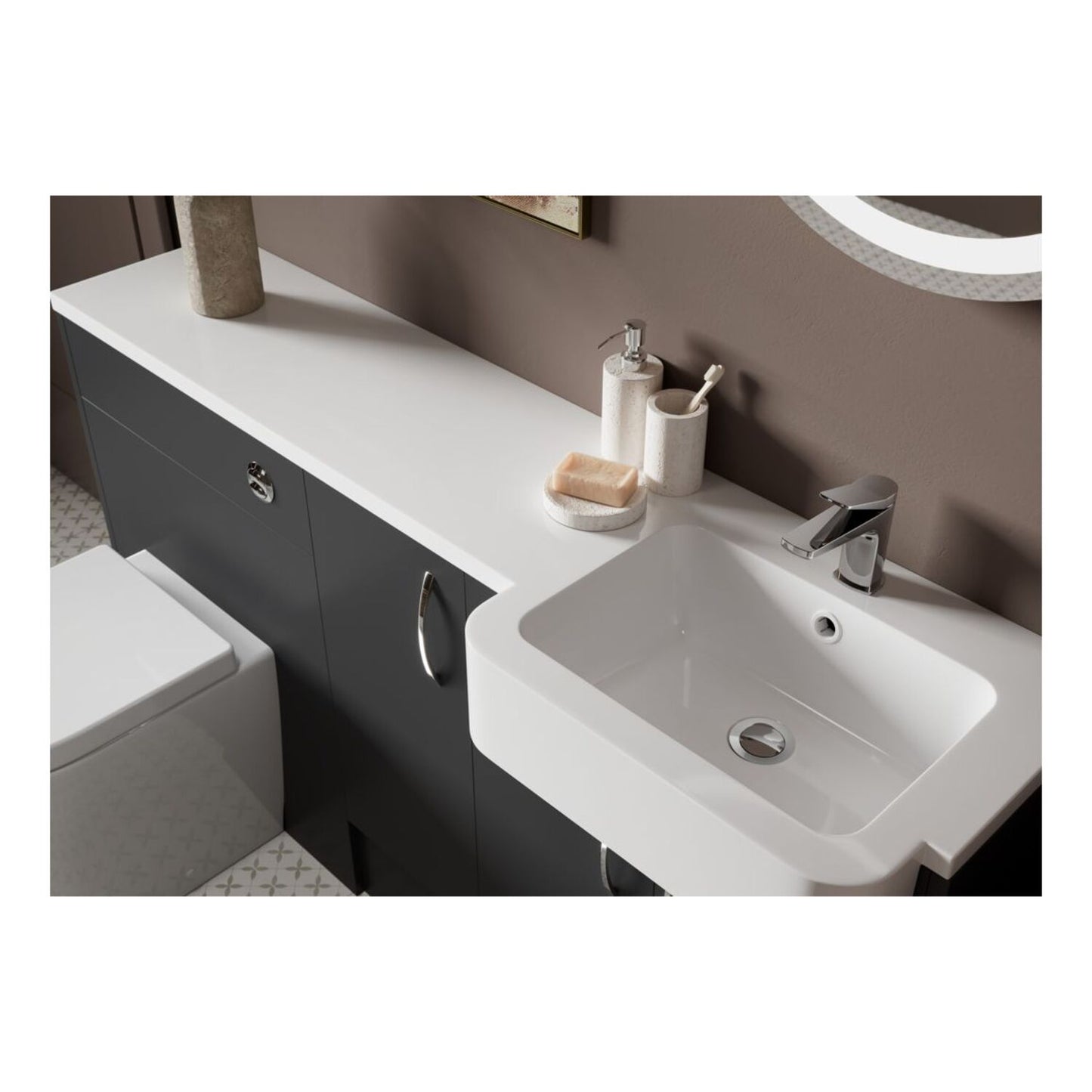 Junari 600mm Standard 2 Door Storage Unit - Matt Graphite Grey (Grey Cab)