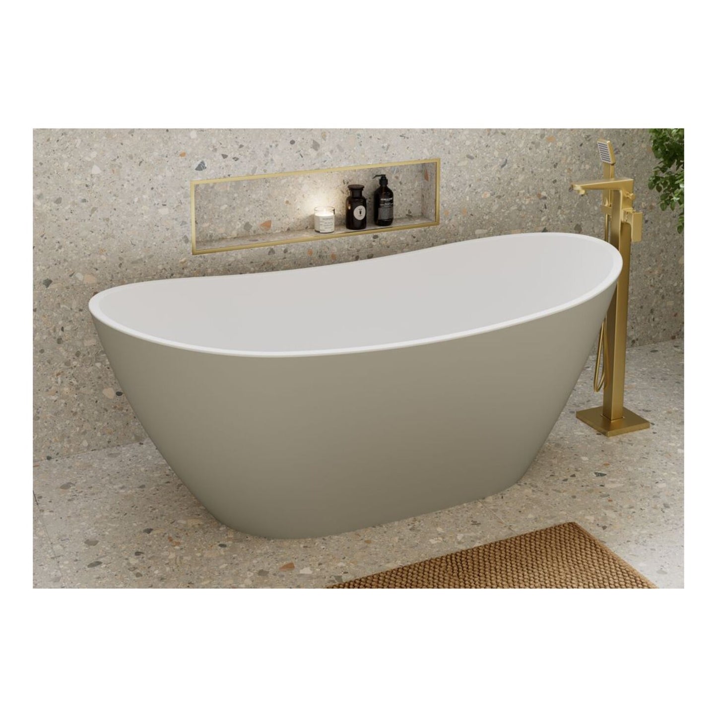 Mikoy 615mm Wall Hung 2 Drawer Basin Unit w/1 Tap Hole Basin - Matt Latte
