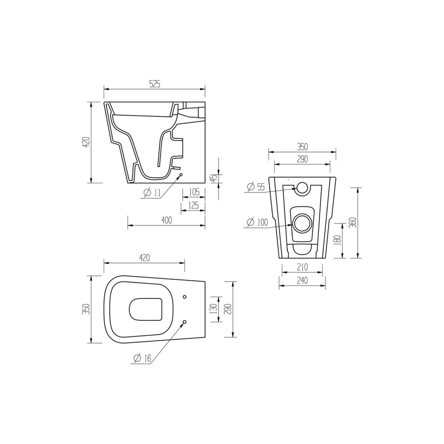 Amari Back To Wall WC & Soft Close Seat
