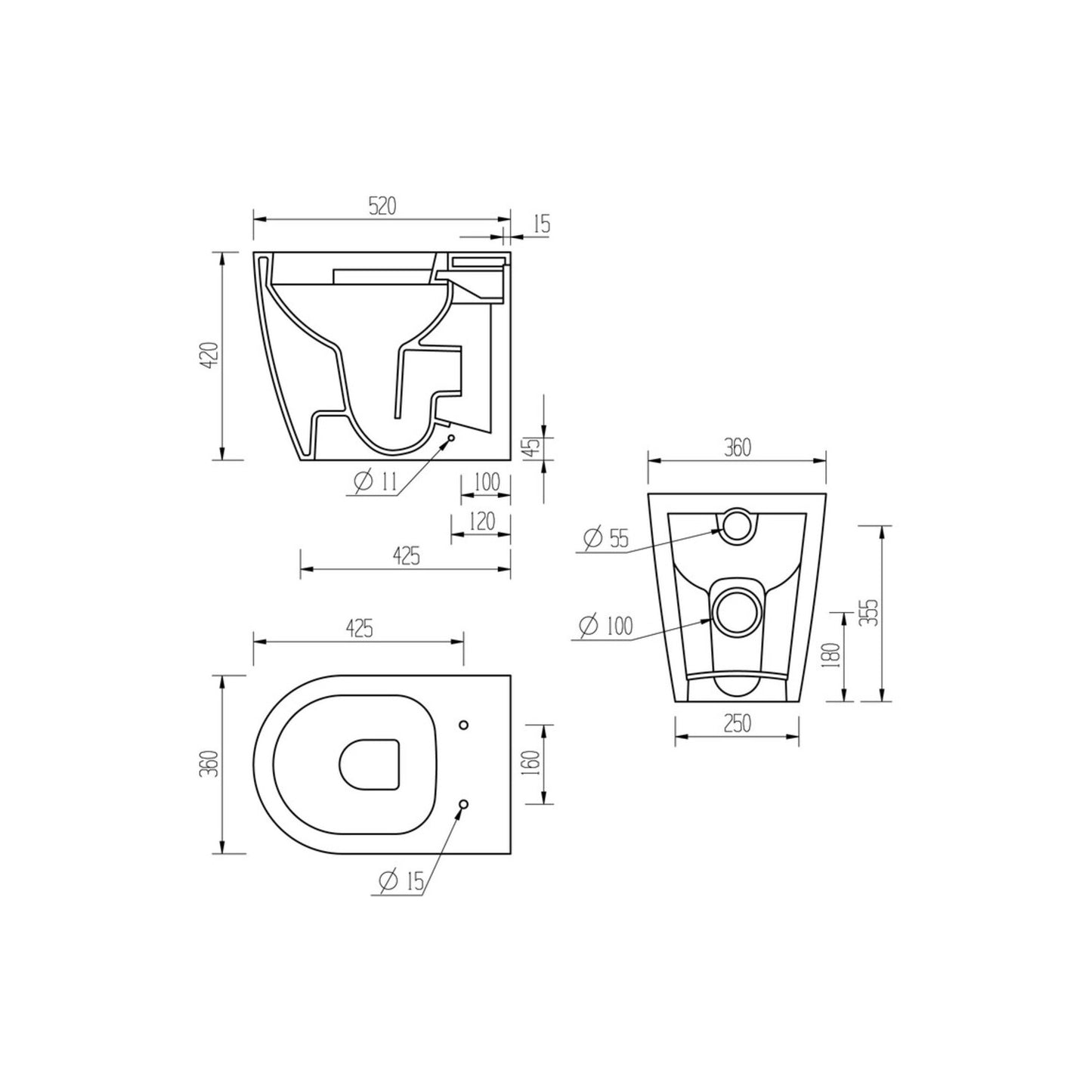 Cinta Rimless Back To Wall WC & Soft Close Seat