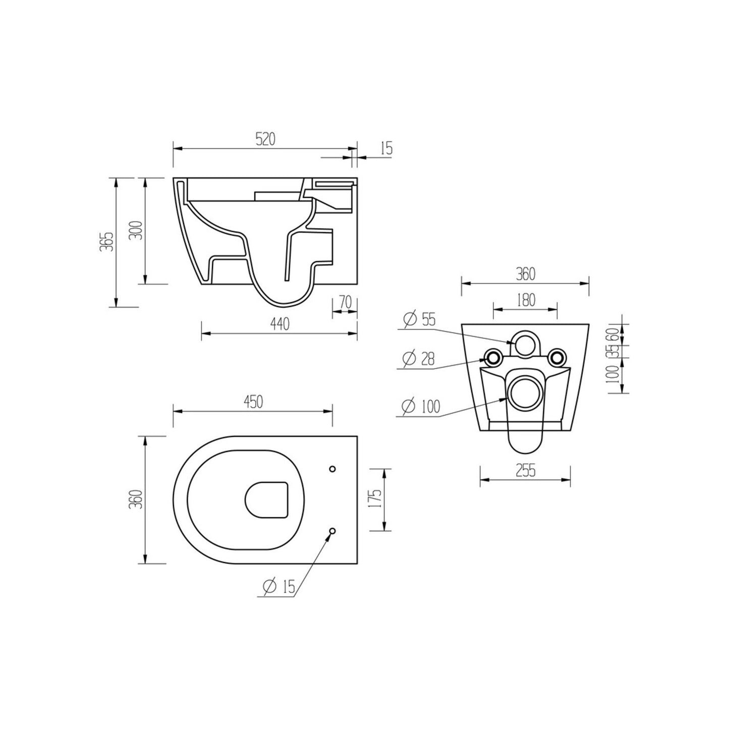 Cinta Rimless Wall Hung WC & Soft Close Seat