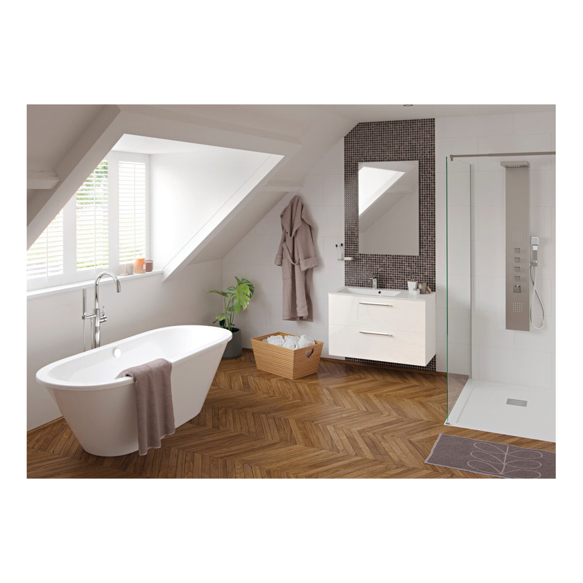 Duvina Freestanding 1700x755x570mm 0 Tap Hole Bath
