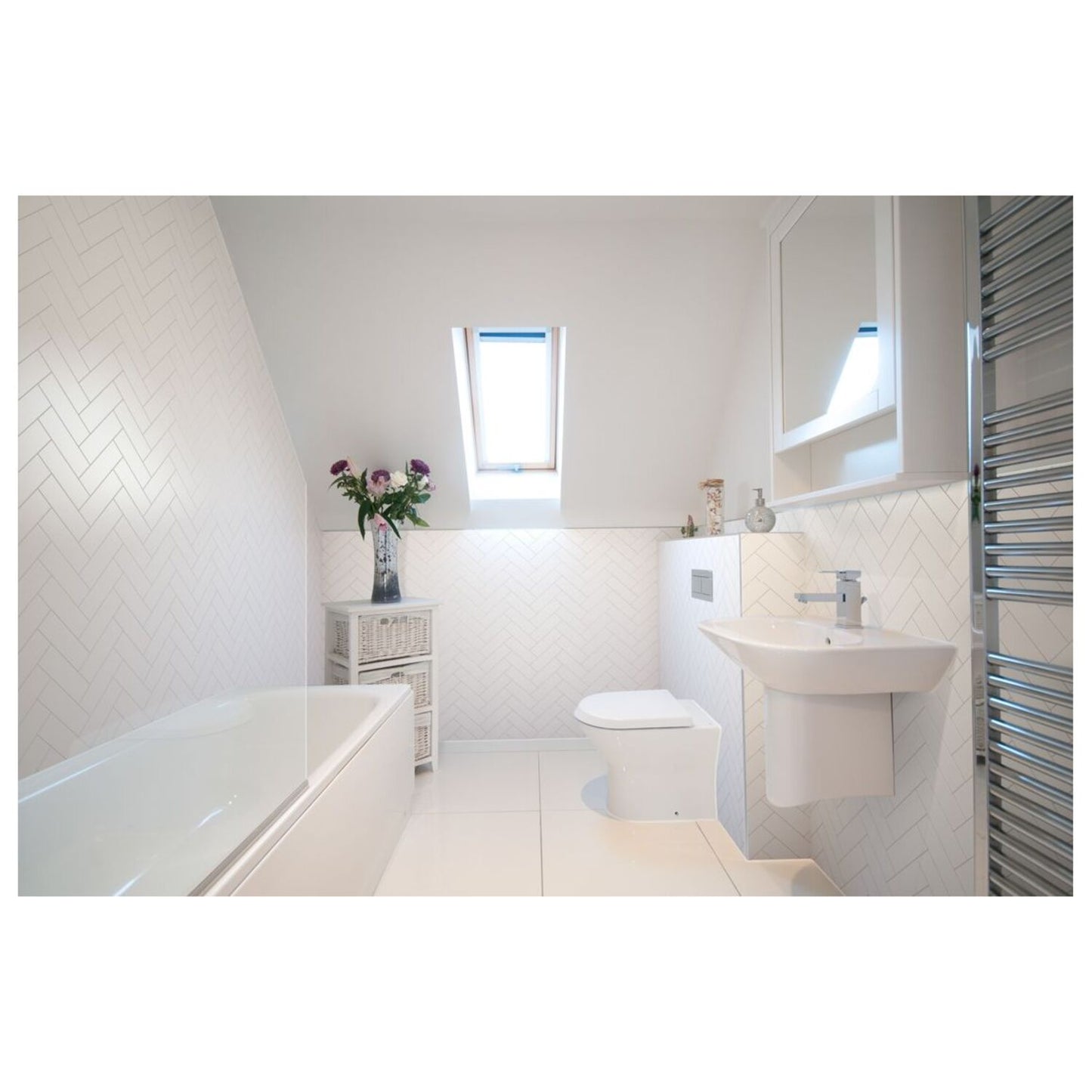 Urban - White Silk (Herringbone)
