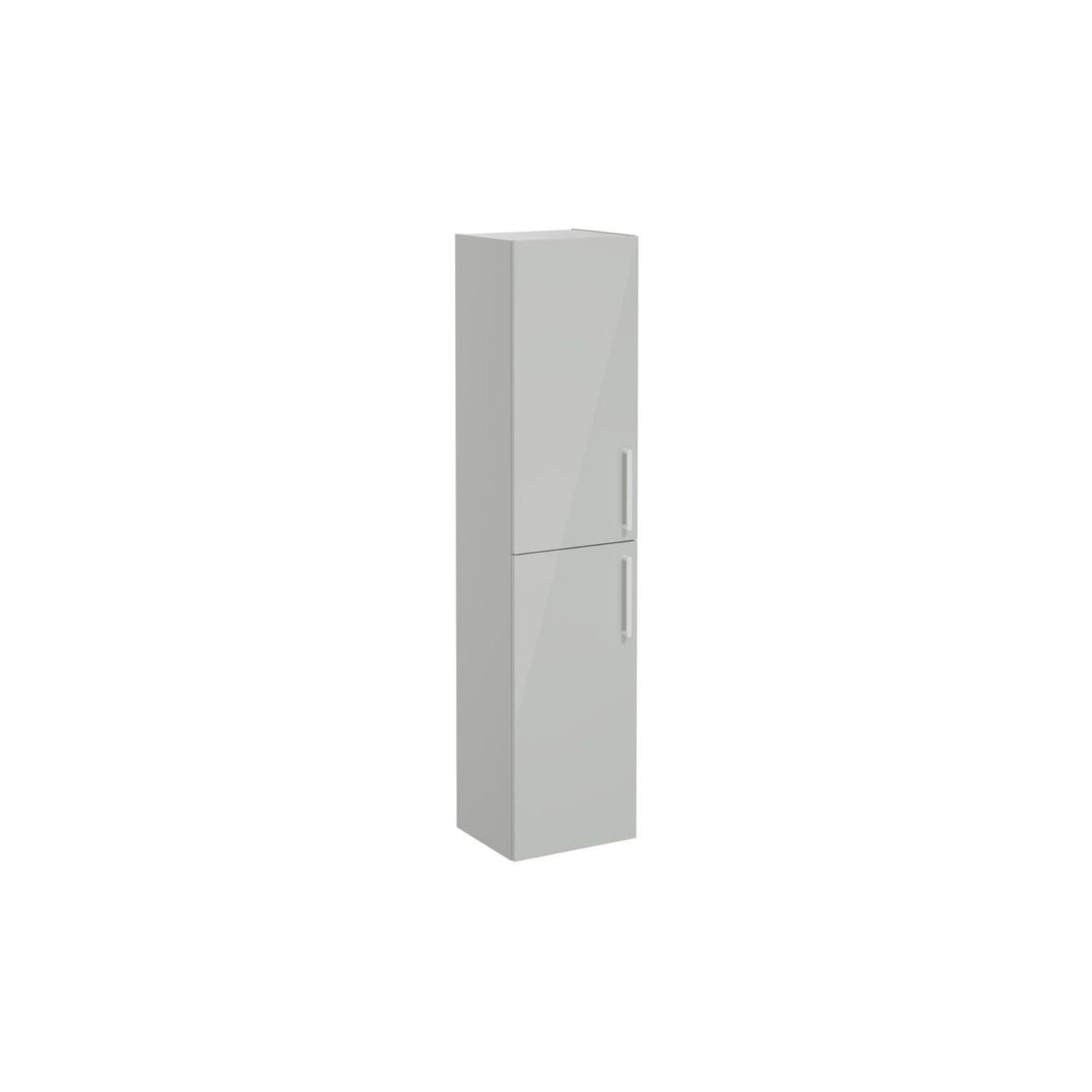 VitrA Root Flat 40cm 2 Door Tall Unit (LH Hinge) - Shiny Pearl Grey