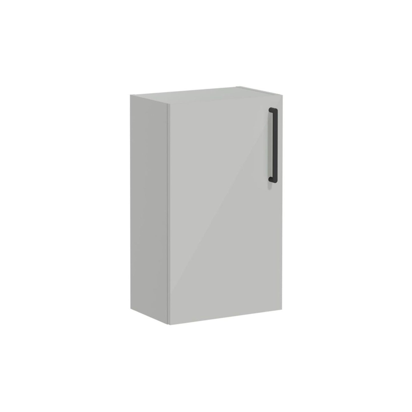 VitrA Root Flat 40cm 1 Door Slim Lower/Base Unit (LH Hinge) - Shiny Pearl Grey