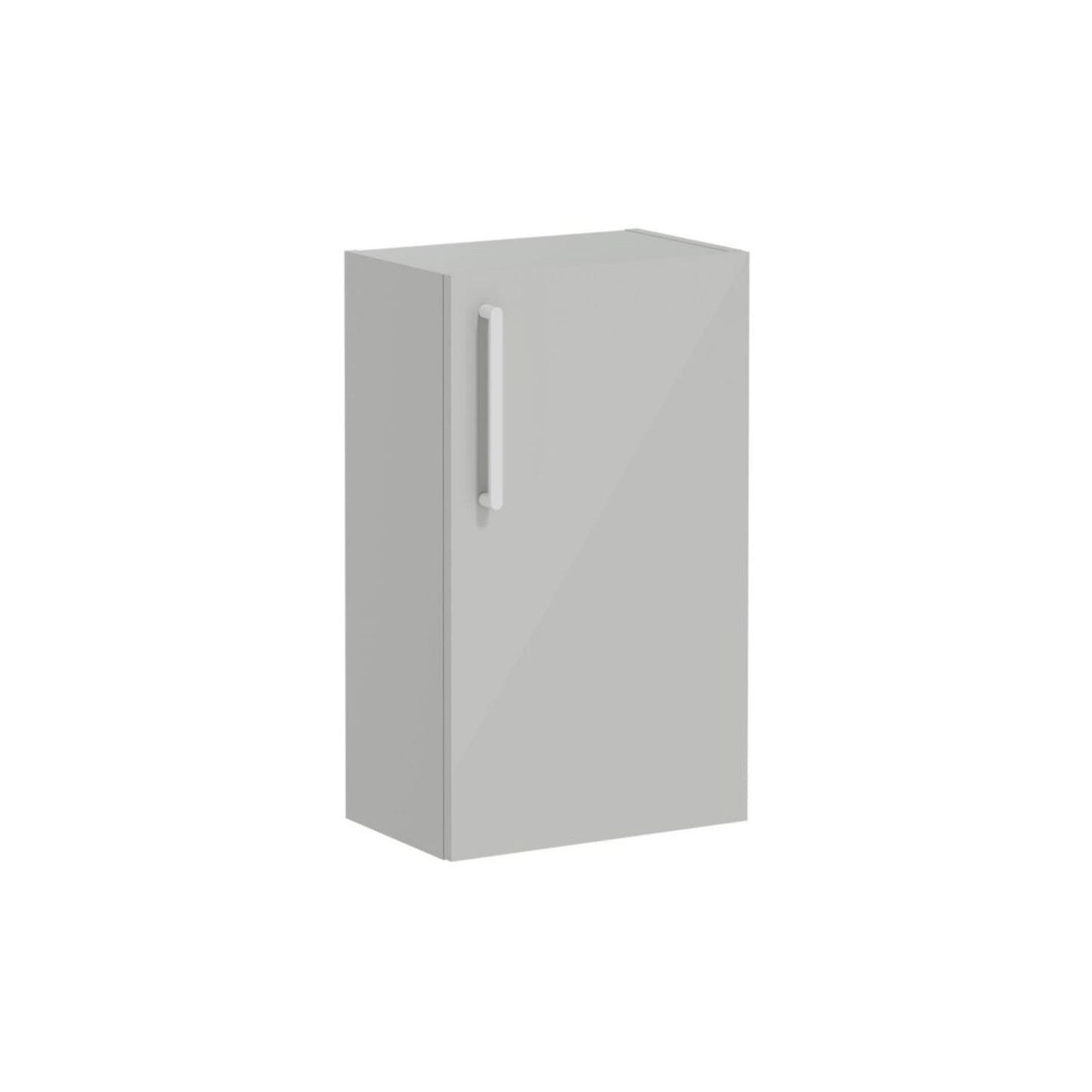 VitrA Root Flat 40cm 1 Door Slim Lower/Base Unit (RH Hinge) - Shiny Pearl Grey