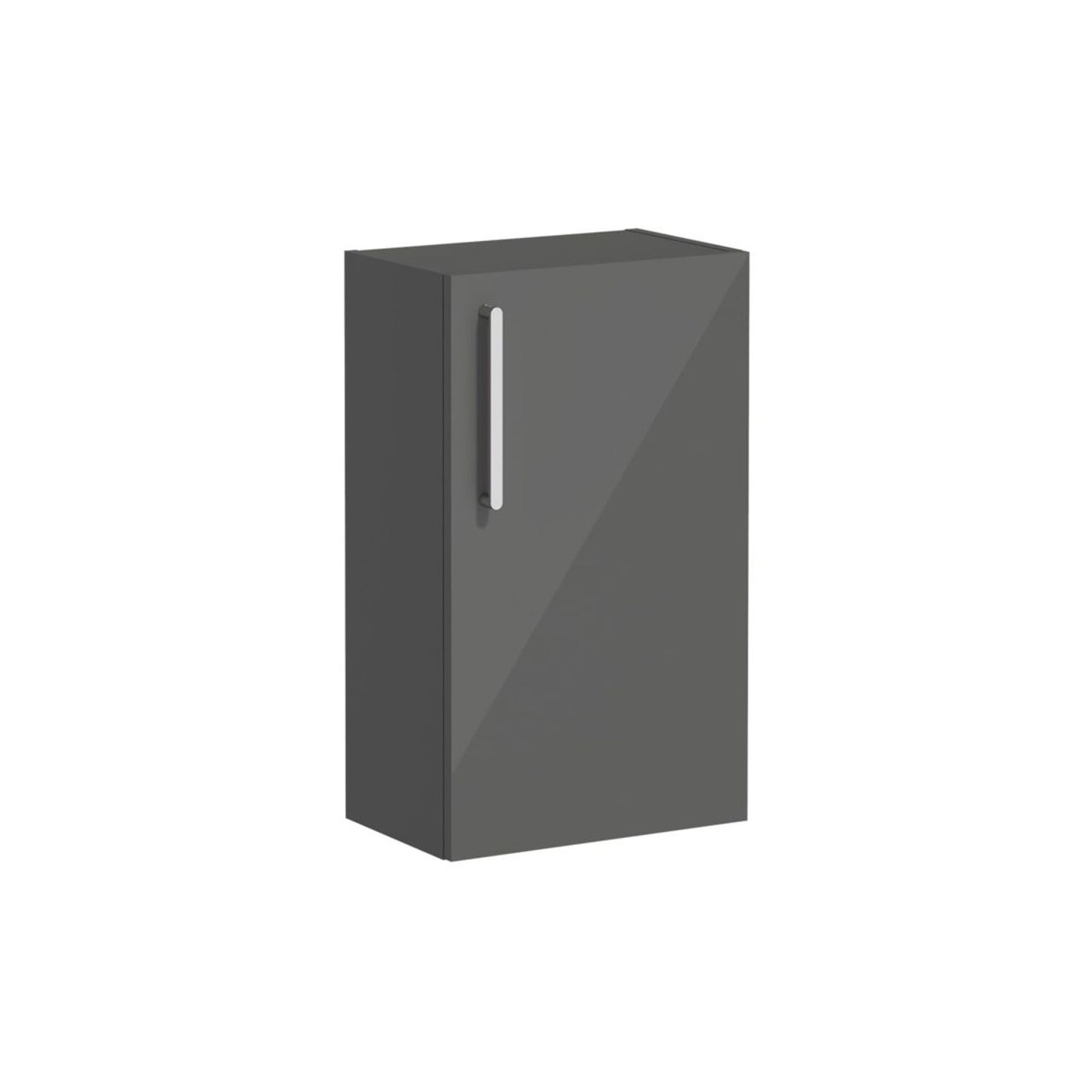 VitrA Root Flat 40cm 1 Door Slim Lower/Base Unit (RH Hinge) - Anthracite High Gloss