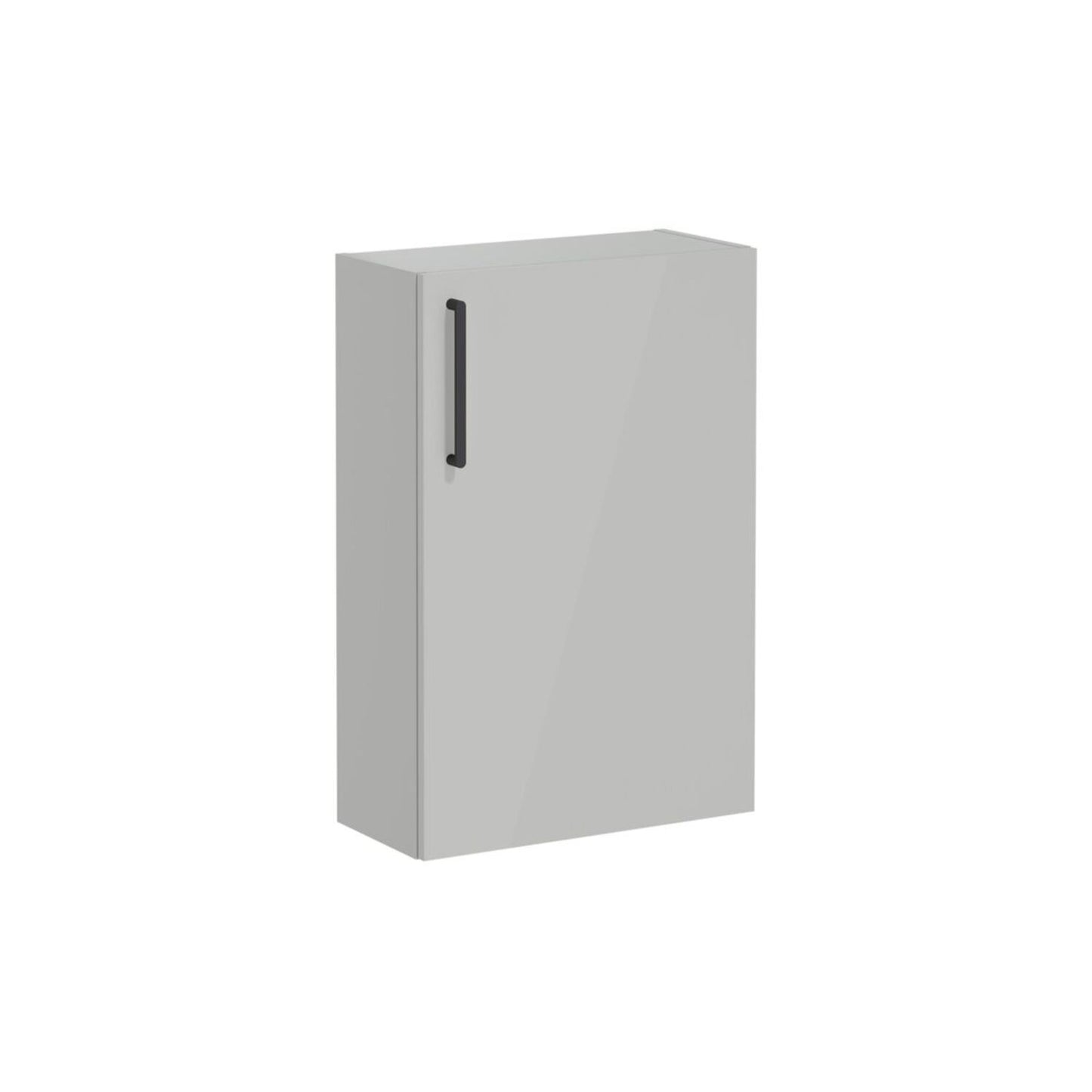 VitrA Root Flat 55cm 1 Door Slim Lower/Base Unit (RH Hinge) - Shiny Pearl Grey