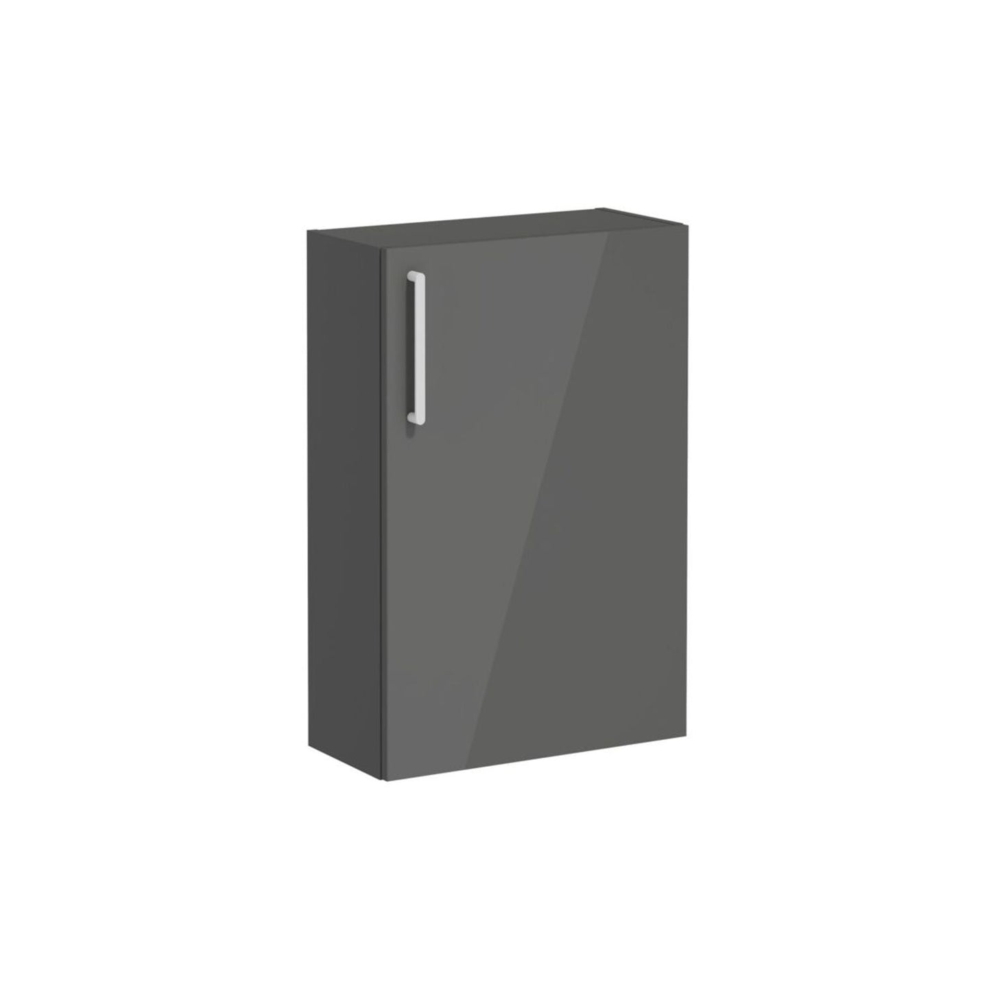VitrA Root Flat 55cm 1 Door Slim Lower/Base Unit (RH Hinge) - Anthracite High Gloss