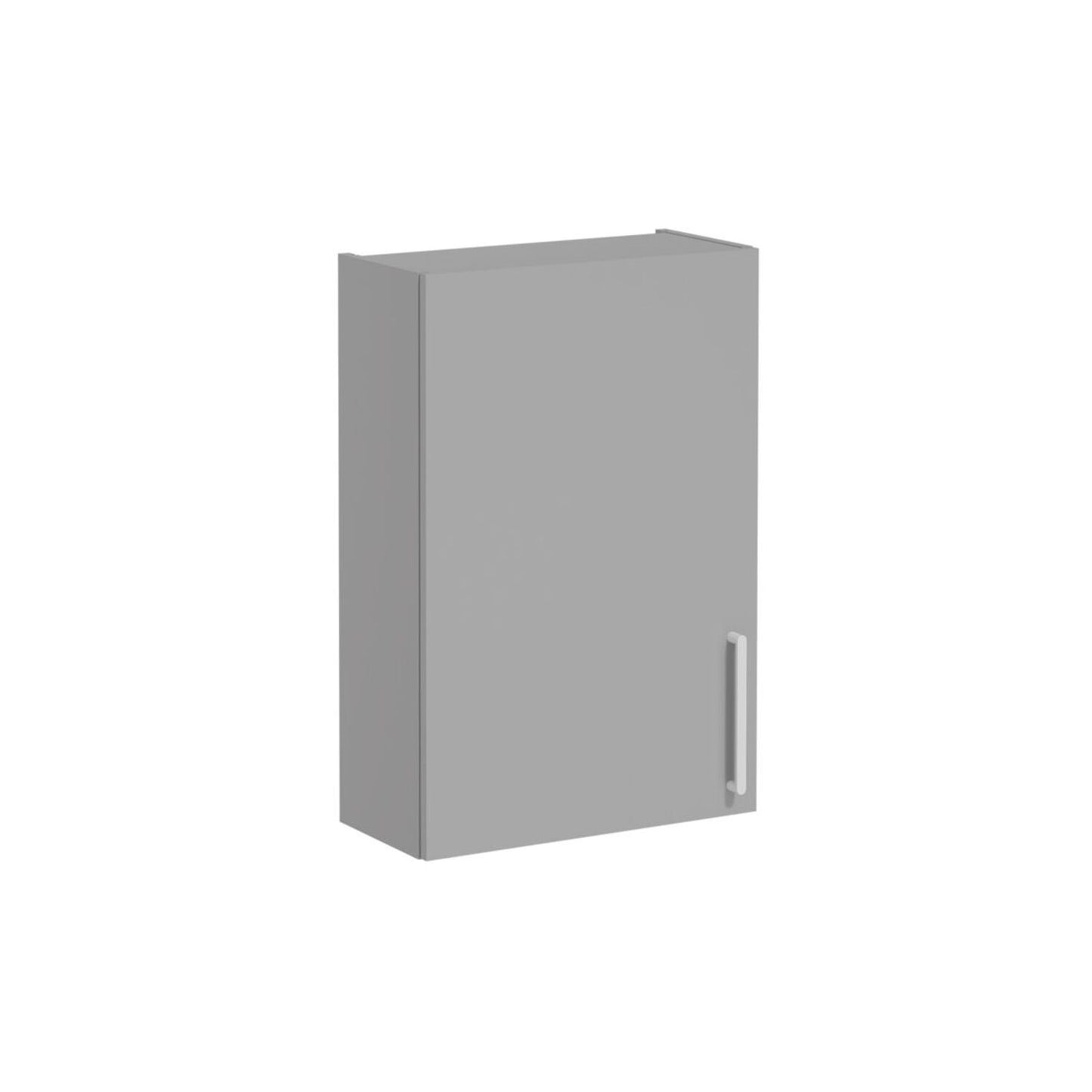 VitrA Root Flat 60cm 1 Door Upper/Wall Unit (LH Hinge) - Matt Rock Grey
