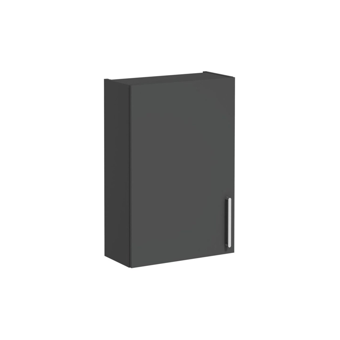 VitrA Root Flat 60cm 1 Door Upper/Wall Unit (LH Hinge) - Matt Storm Grey