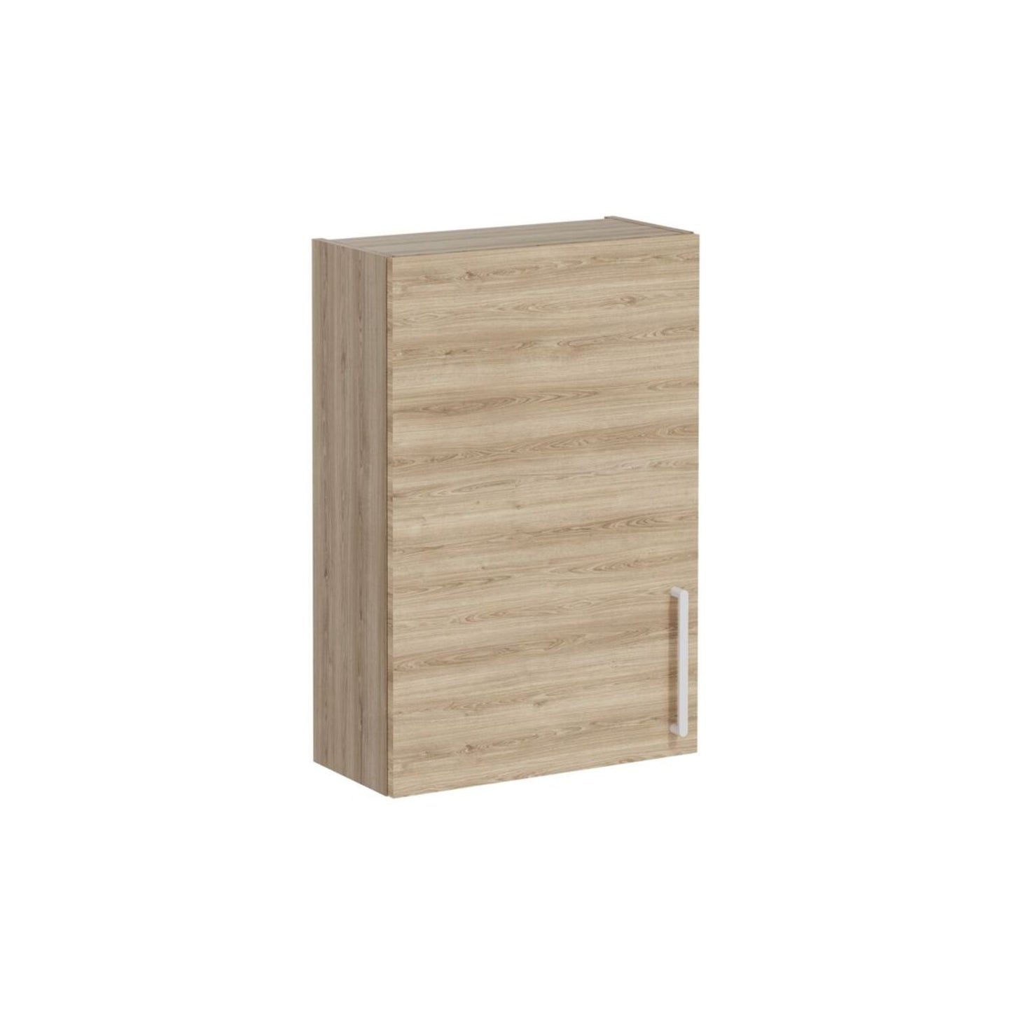 VitrA Root Flat 60cm 1 Door Upper/Wall Unit (LH Hinge) - Natural Oak