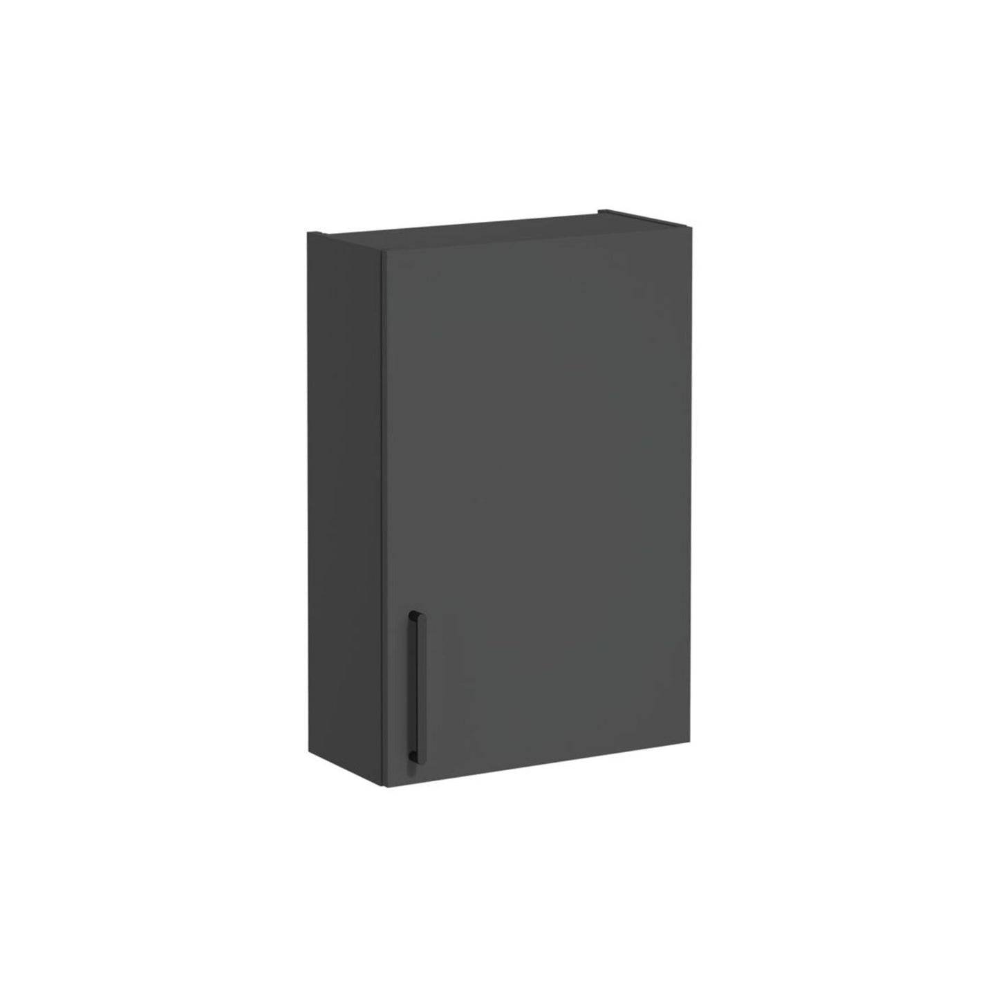 VitrA Root Flat 60cm 1 Door Upper/Wall Unit (RH Hinge) - Matt Storm Grey