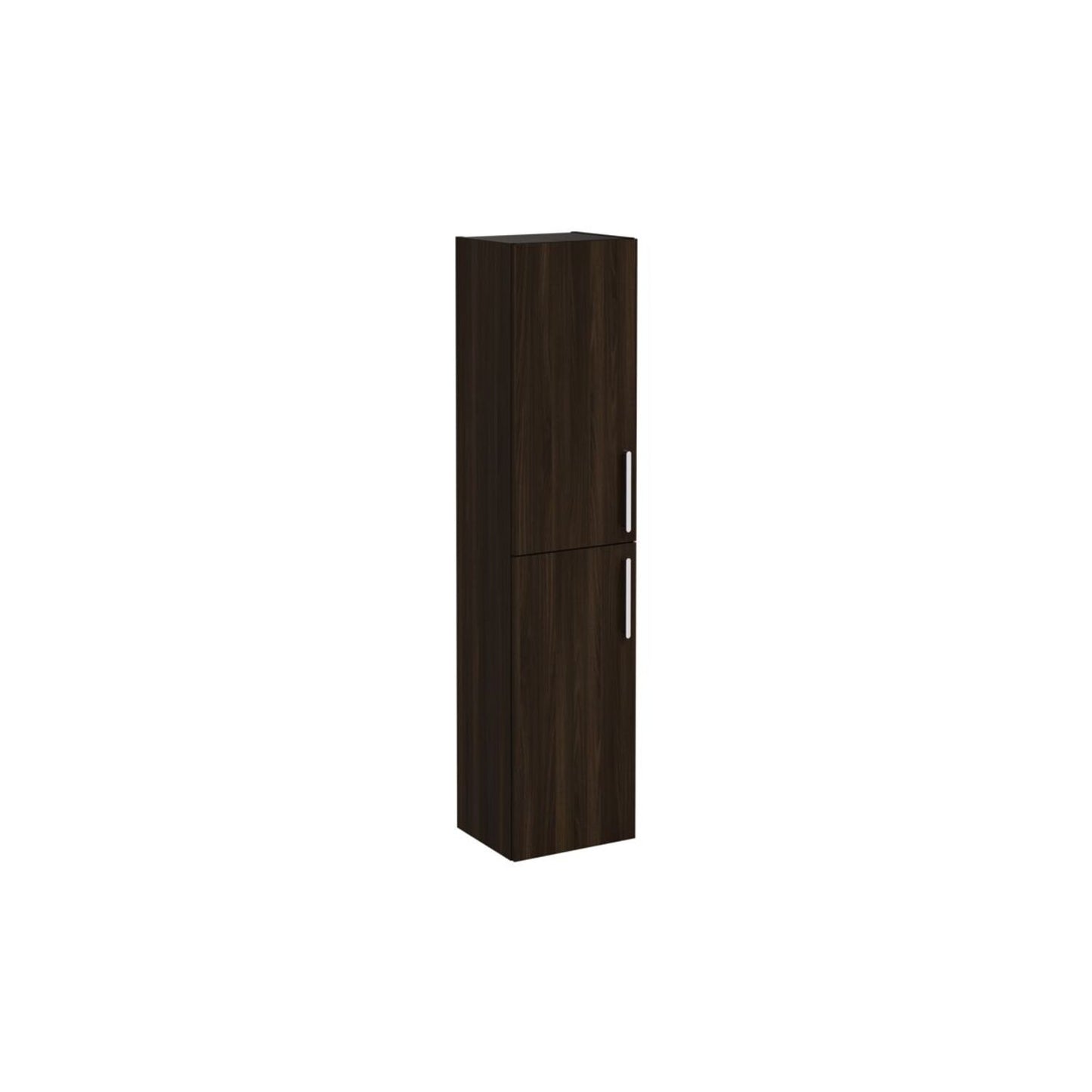 VitrA Root Flat 40cm 2 Door Tall Unit (LH Hinge) - Walnut