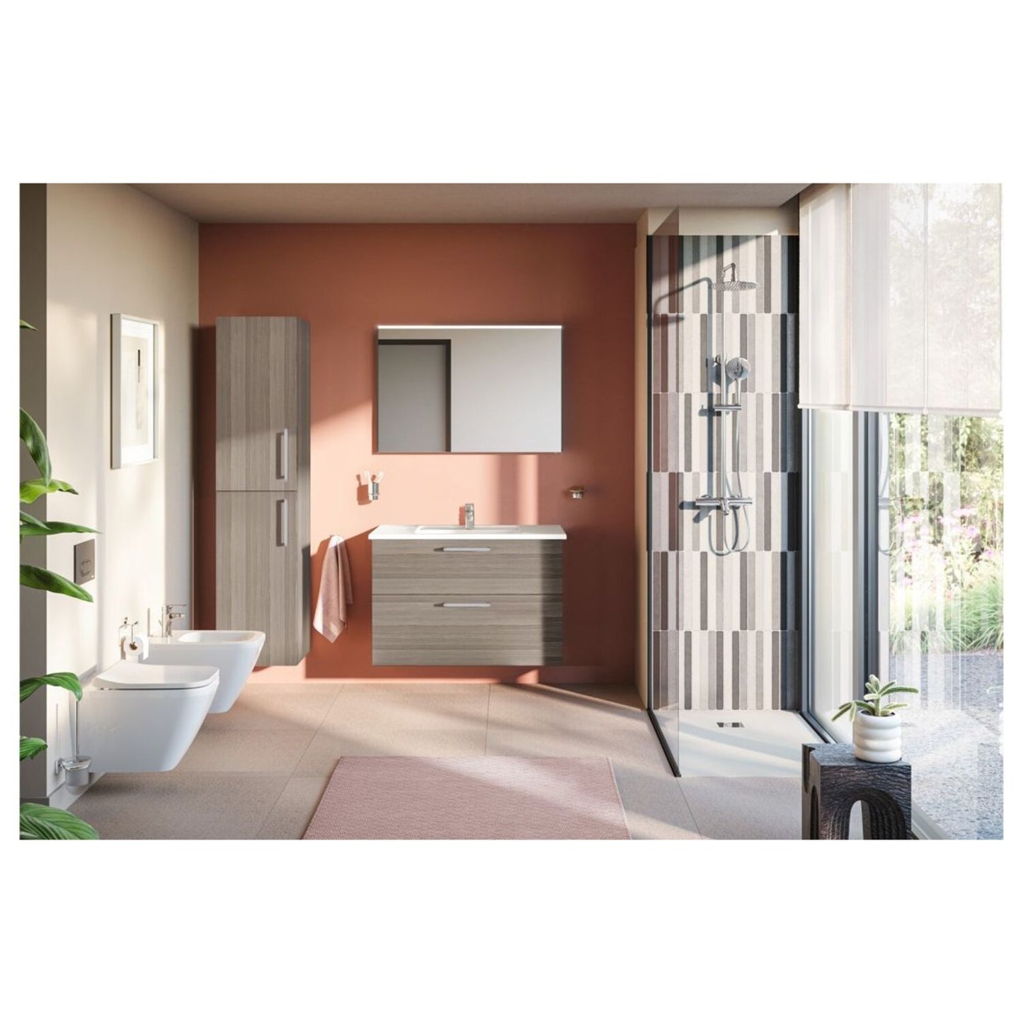 VitrA Root Flat 40cm 2 Door Tall Unit (LH Hinge) - Cordoba