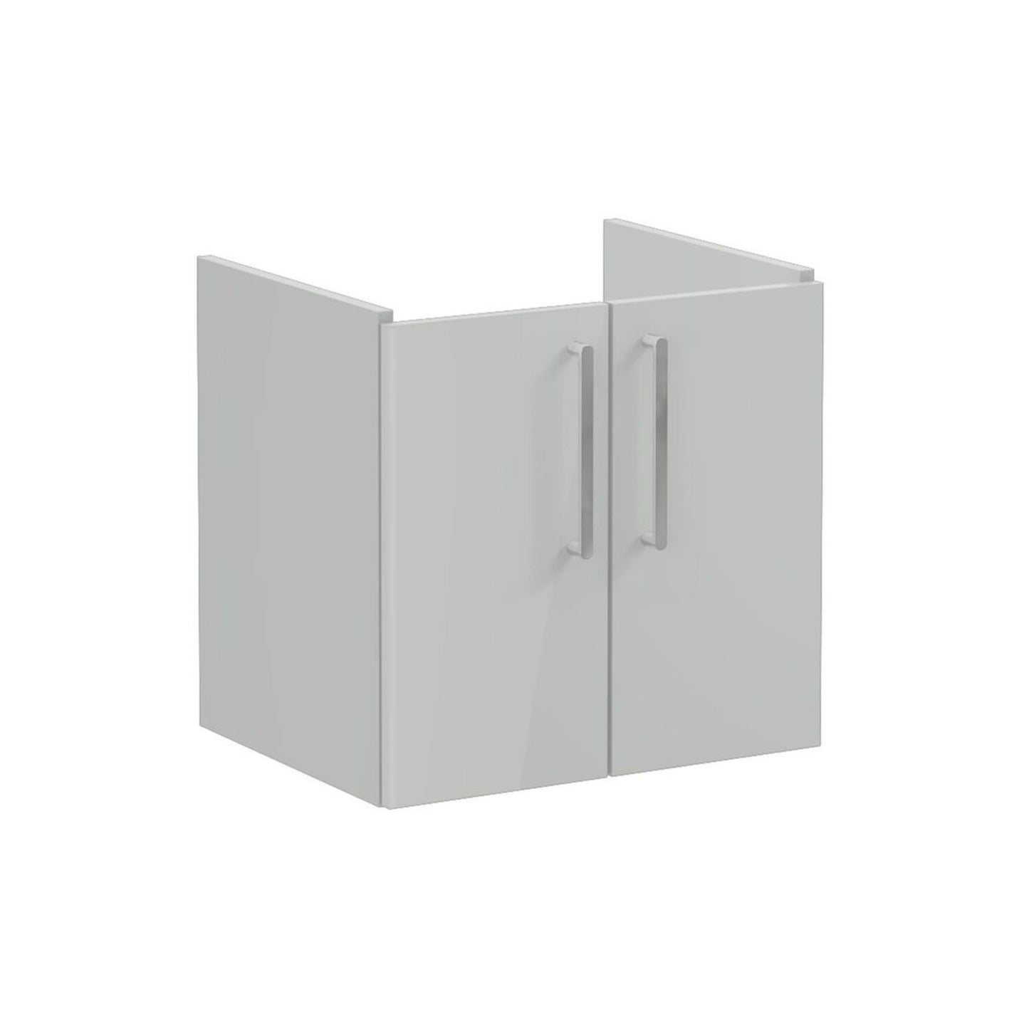 VitrA Root Flat 60cm 2 Door Wall Hung Washbasin Unit - Shiny Pearl Grey
