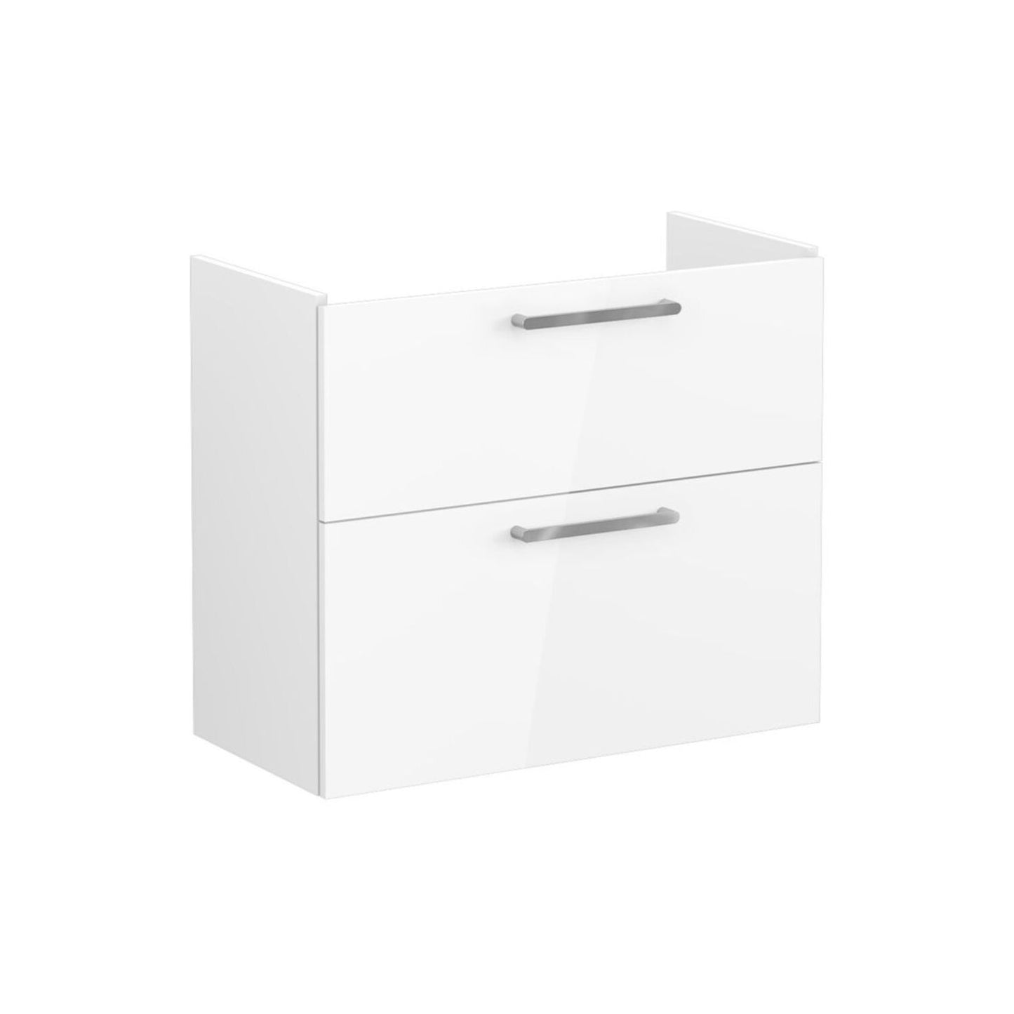VitrA Root Flat 80cm 2 Drawer Slim Washbasin Unit - High Gloss White