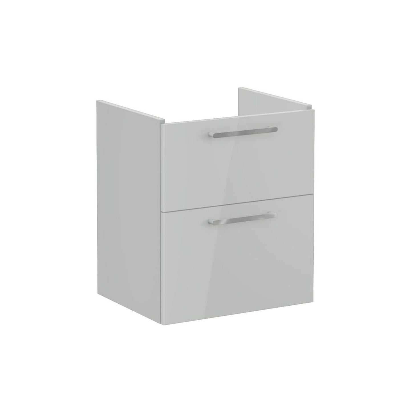 VitrA Root Flat 60cm 2 Drawer Washbasin Unit - Shiny Pearl Grey