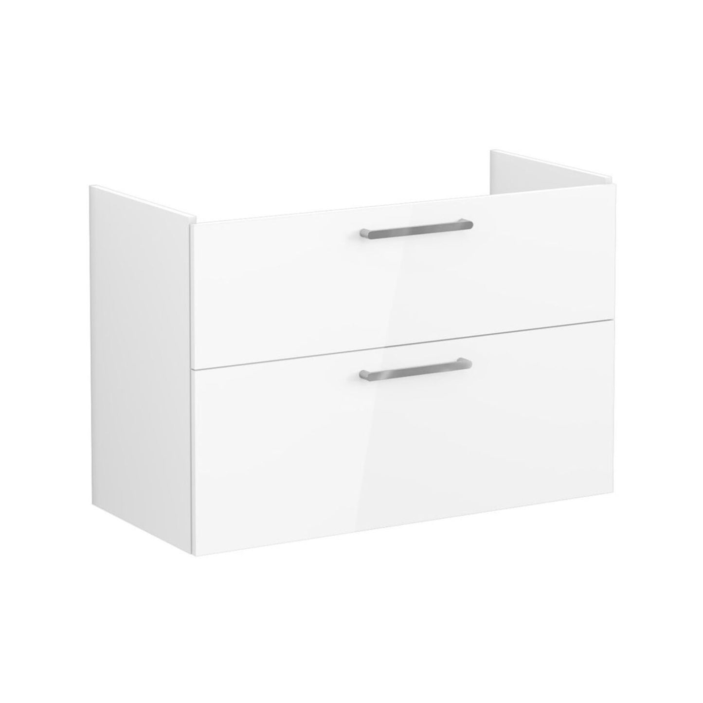 VitrA Root Flat 100cm 2 Drawer Washbasin Unit - High Gloss White
