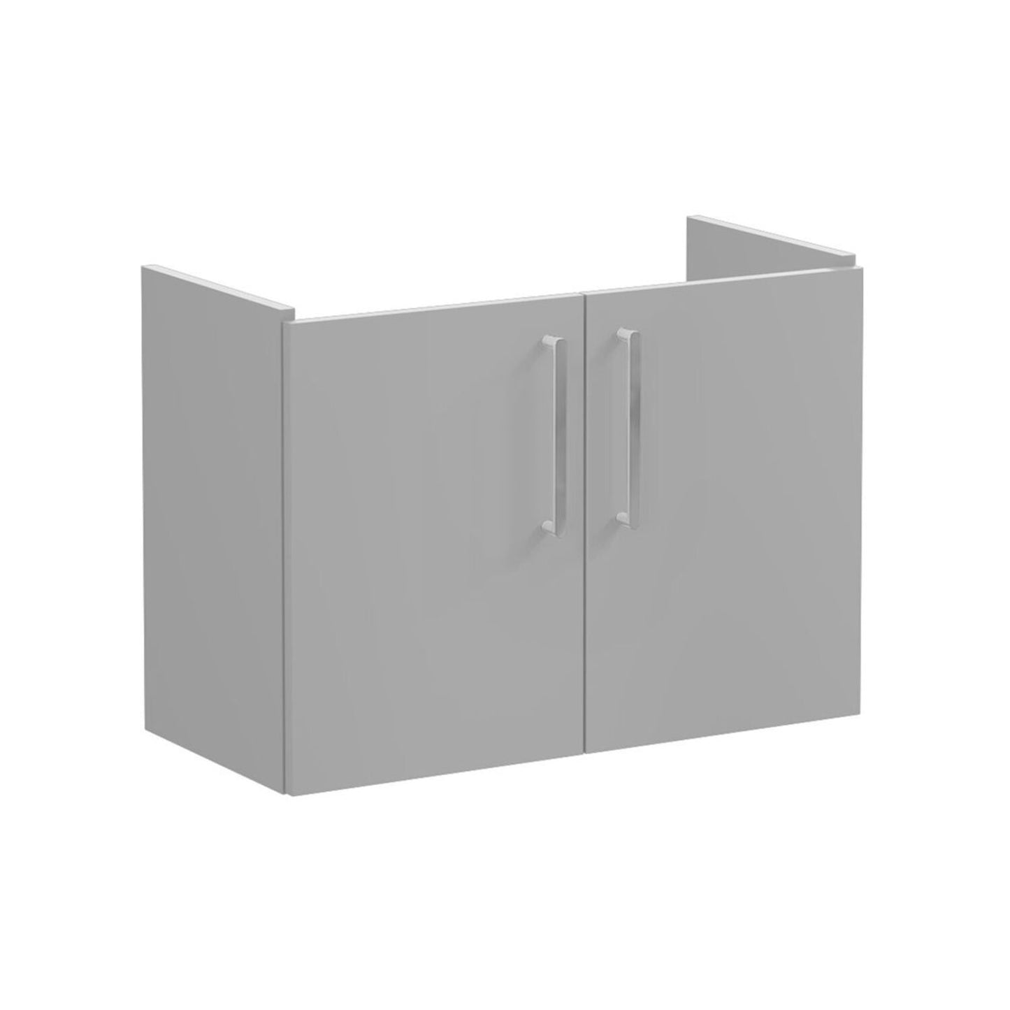 VitrA Root Flat 80cm 2 Door Wall Hung Slim Washbasin Unit - Matt Rock Grey