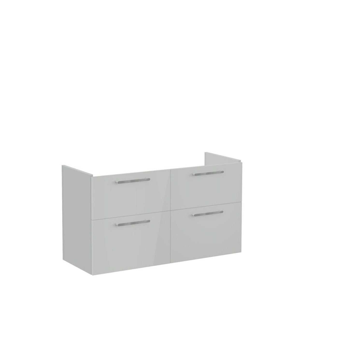 VitrA Root Flat 120cm 4 Drawer Washbasin Unit - Shiny Pearl Grey