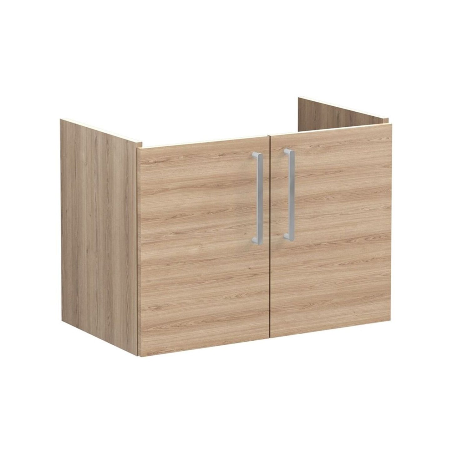 VitrA Root Flat 80cm 2 Door Wall Hung Washbasin Unit - Natural Oak