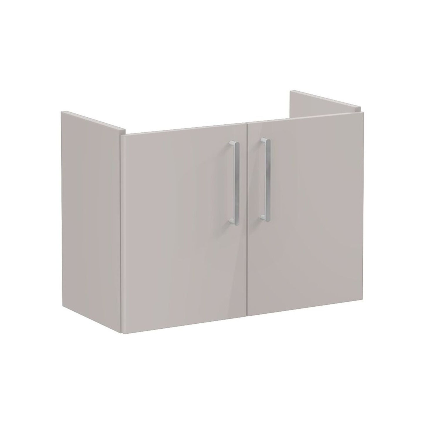 VitrA Root Flat 80cm 2 Door Wall Hung Slim Washbasin Unit - Bright Sahara Beige