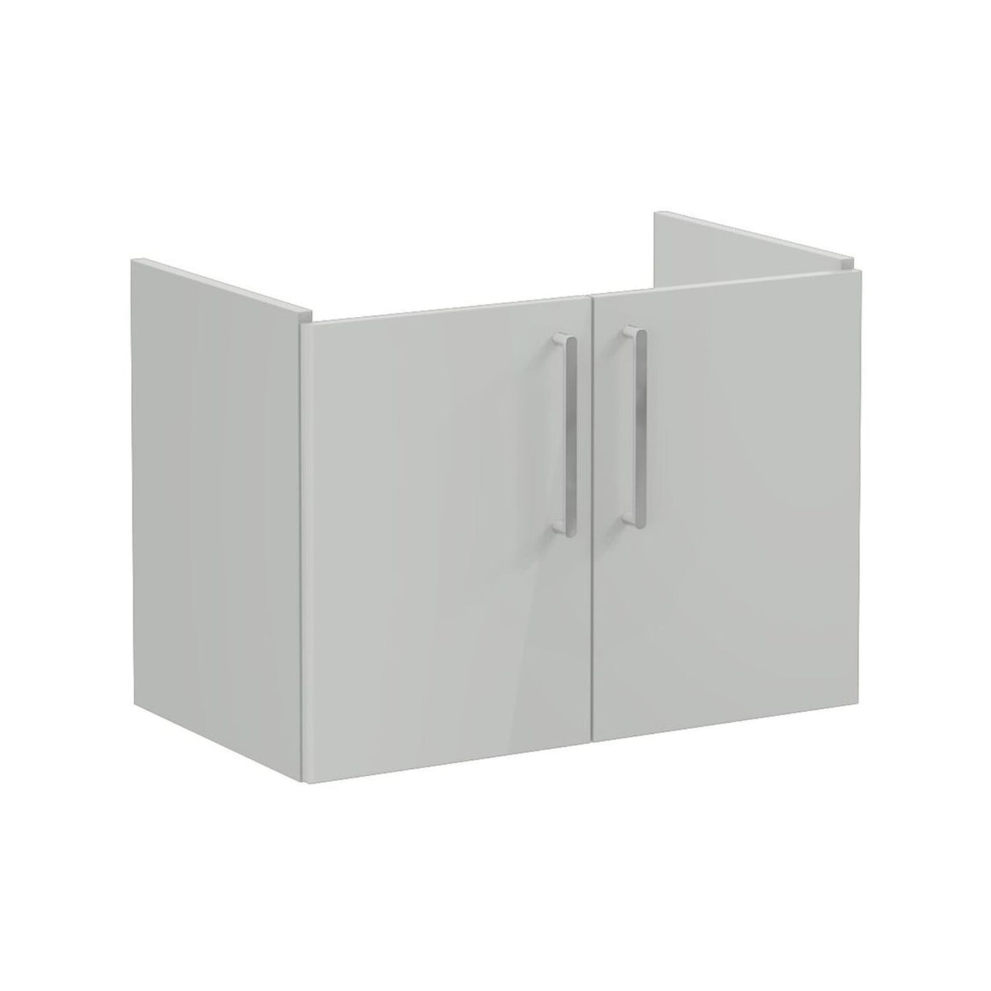 VitrA Root Flat 80cm 2 Door Wall Hung Washbasin Unit - Shiny Pearl Grey