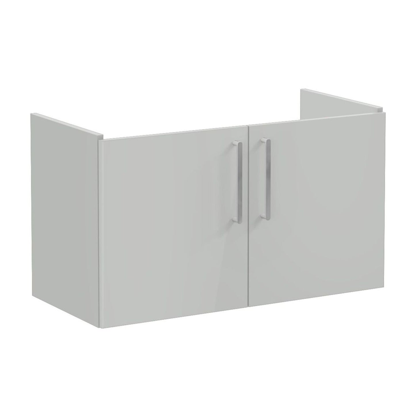 VitrA Root Flat 100cm 2 Door Washbasin Unit - Shiny Pearl Grey