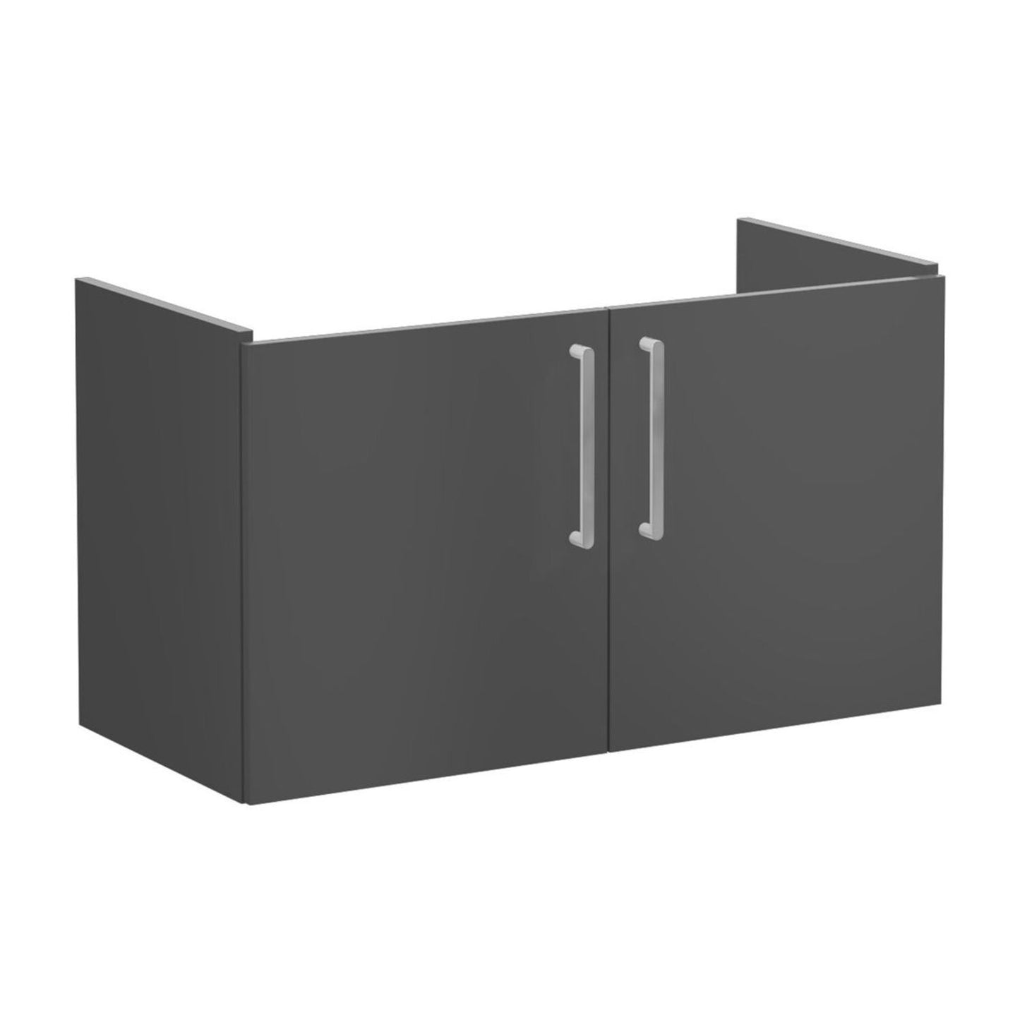 VitrA Root Flat 100cm 2 Door Washbasin Unit - Matt Storm Grey