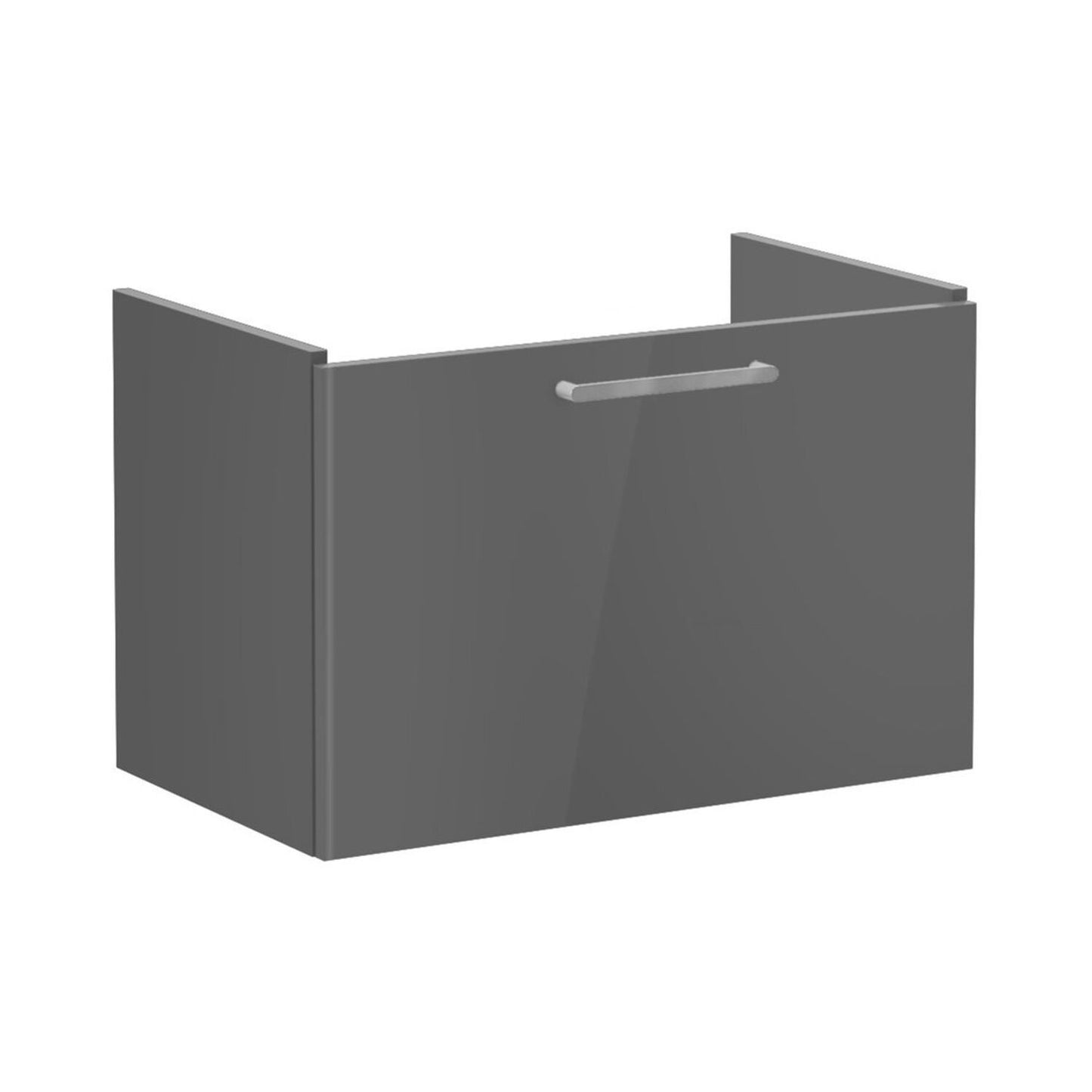 VitrA Root Flat 80cm 1 Drawer Washbasin Unit - Anthracite High Gloss