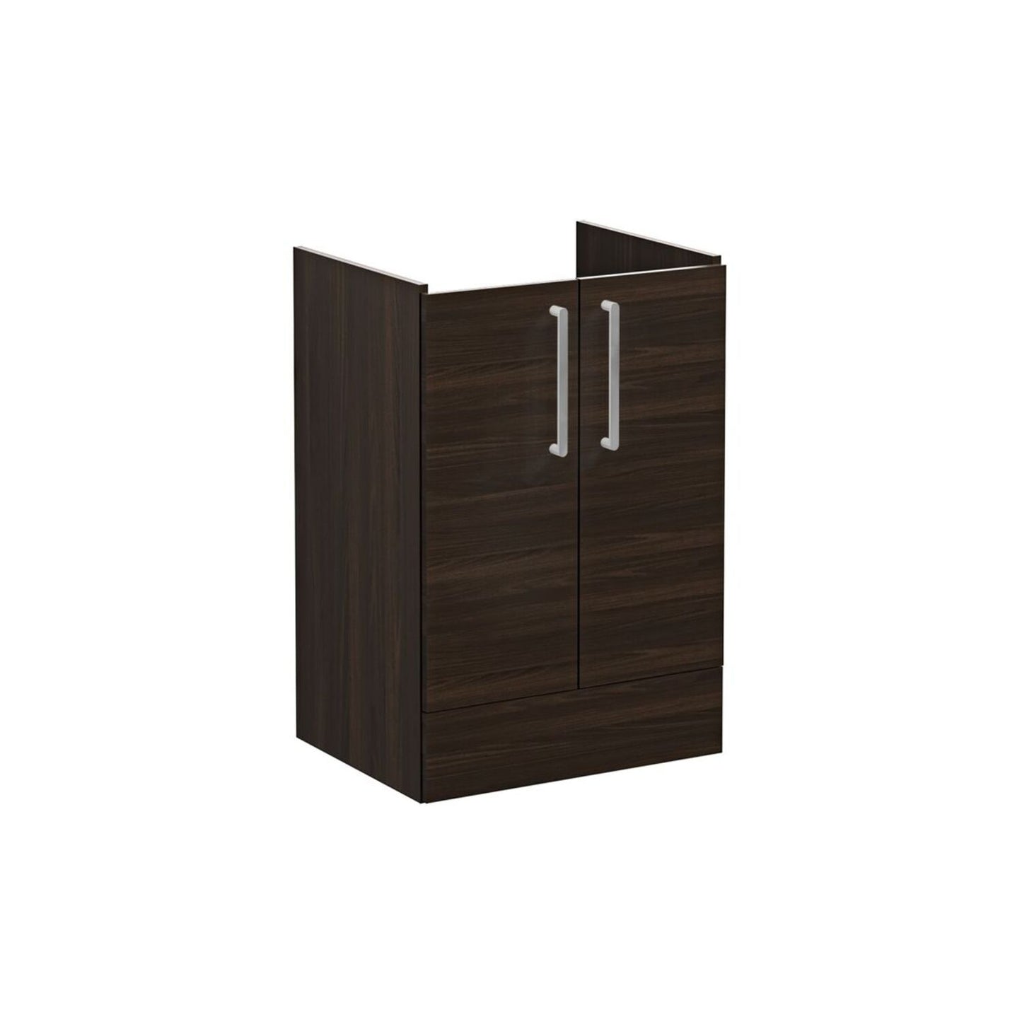 VitrA Root Flat 60cm 2 Door Floor Standing Washbasin Unit - Walnut