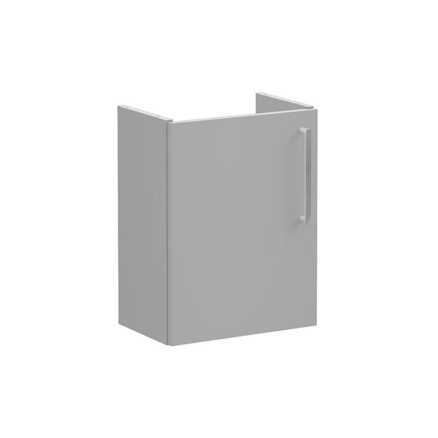 VitrA Root Flat 40cm 1 Door Wall Hung Slim Washbasin Unit (LH Hinge) - Matt Rock Grey