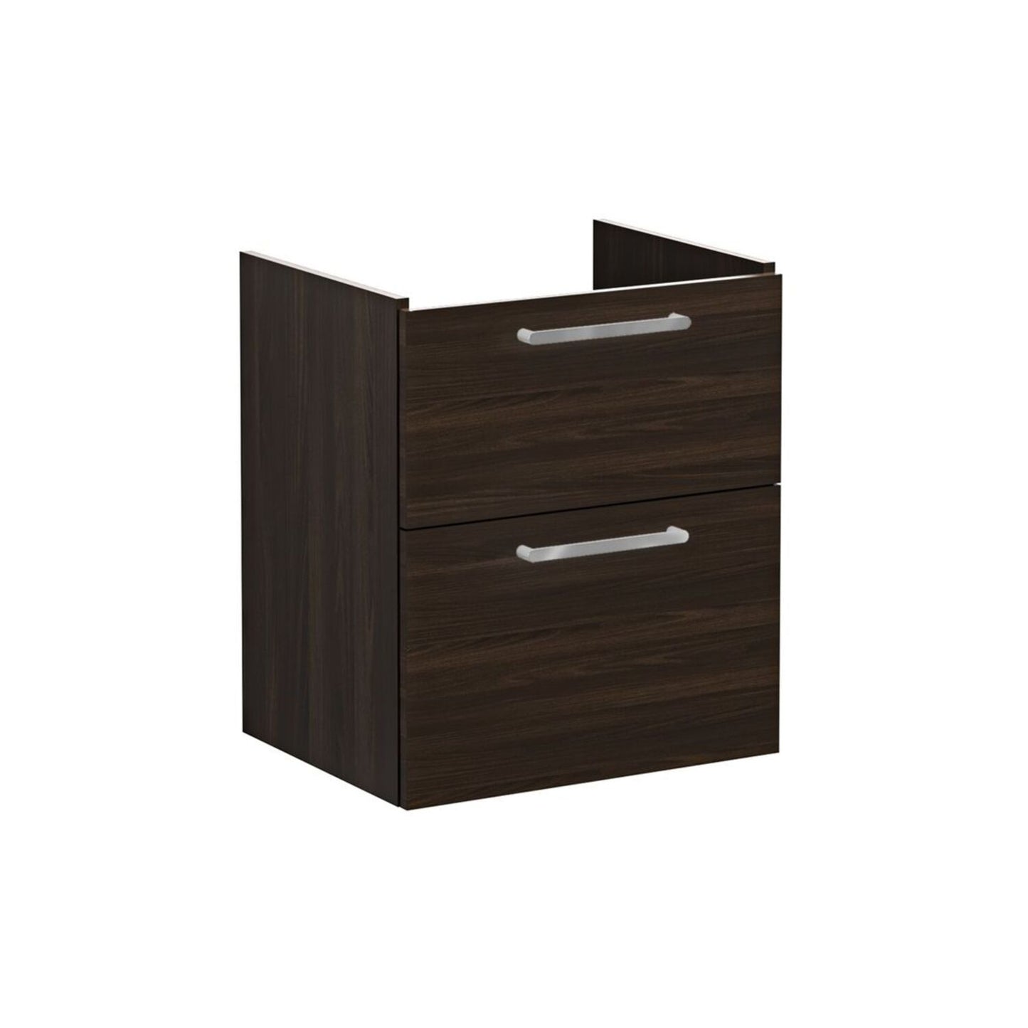VitrA Root Flat 60cm 2 Drawer Washbasin Unit - Walnut