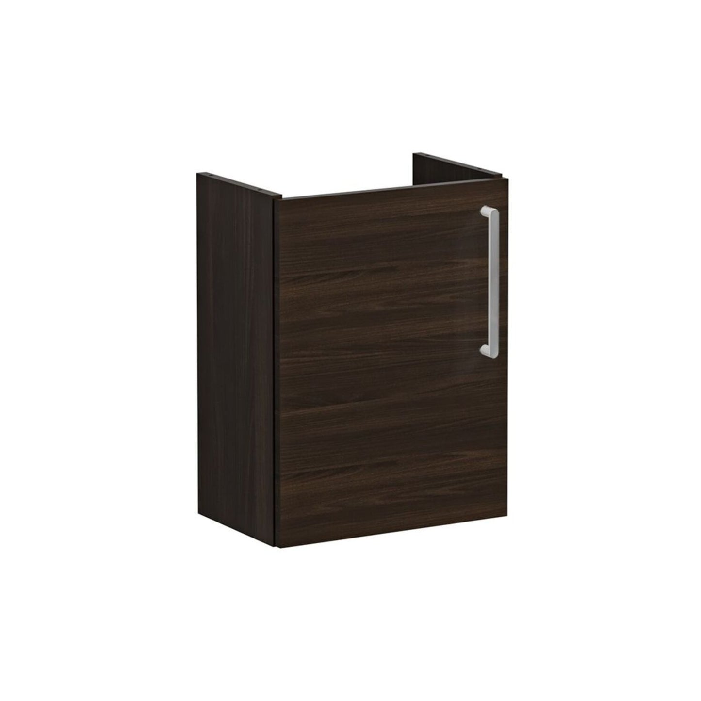 VitrA Root Flat 40cm 1 Door Wall Hung Slim Washbasin Unit (LH Hinge) - Walnut