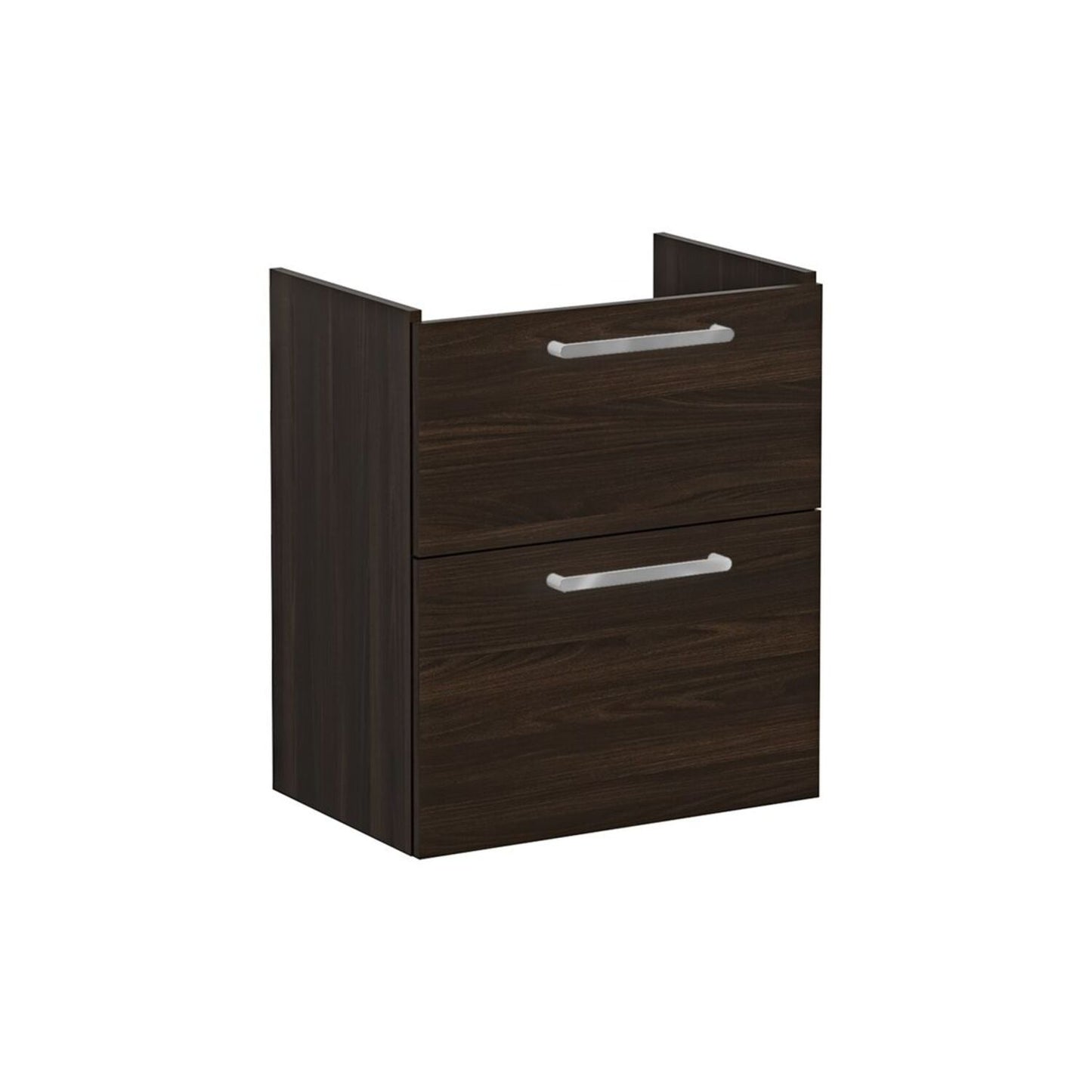VitrA Root Flat 60cm 2 Drawer Slim Washbasin Unit - Walnut