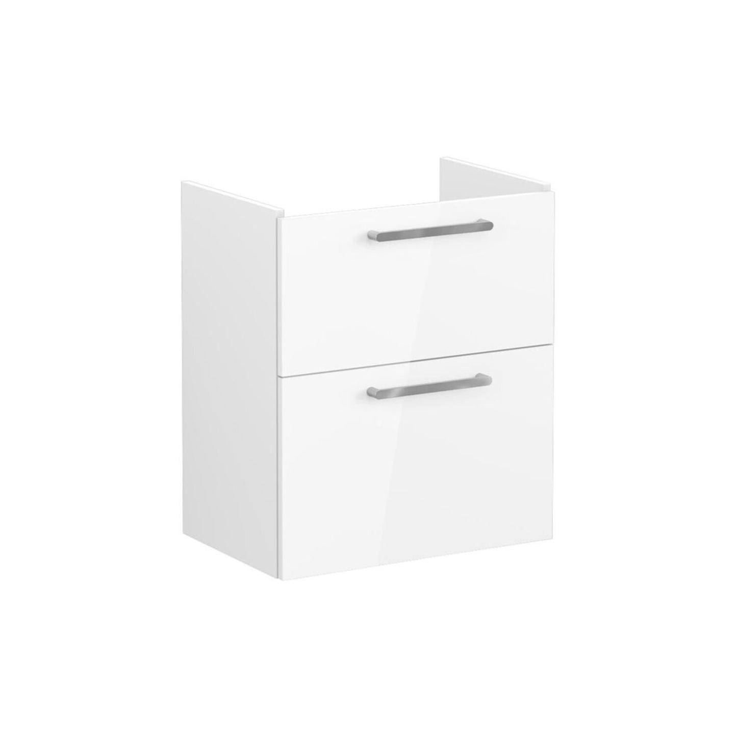 VitrA Root Flat 60cm 2 Drawer Slim Washbasin Unit - High Gloss White