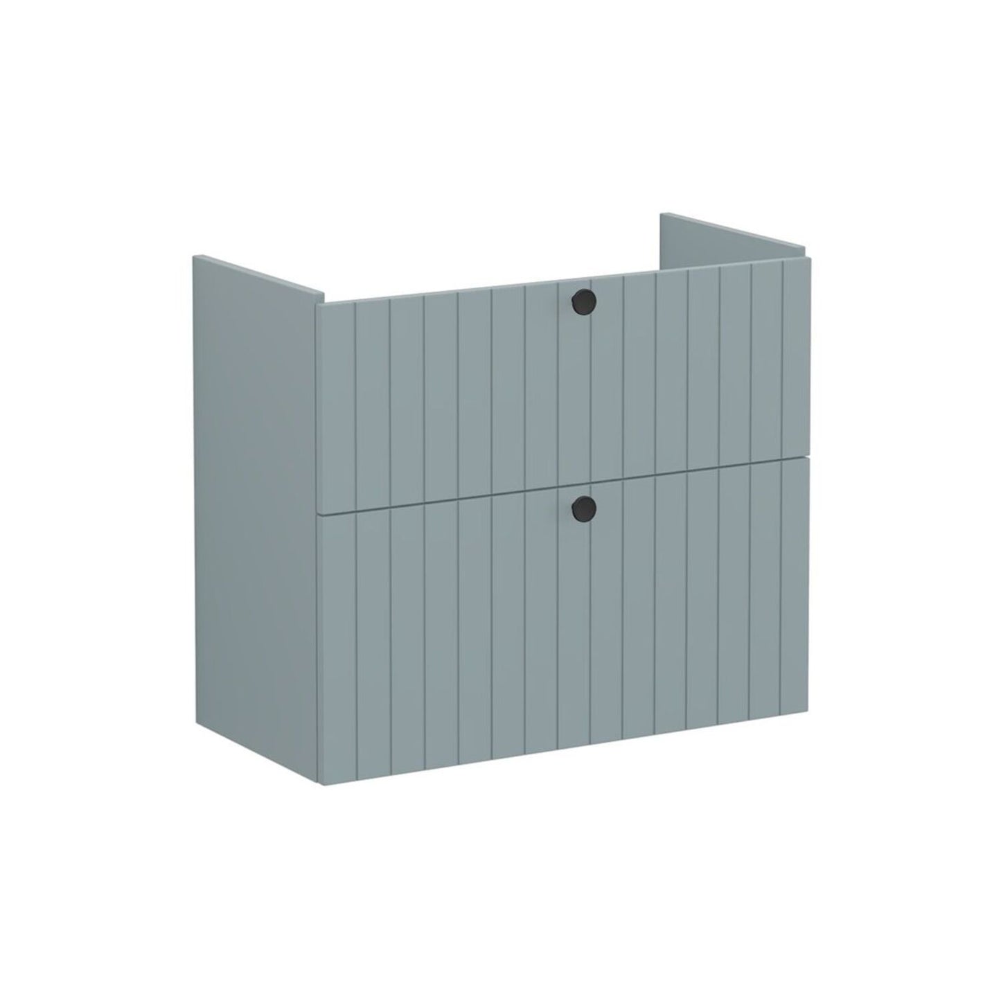 VitrA Root Groove 80cm 2 Drawer Slim Washbasin Unit - Matt Fjord Green