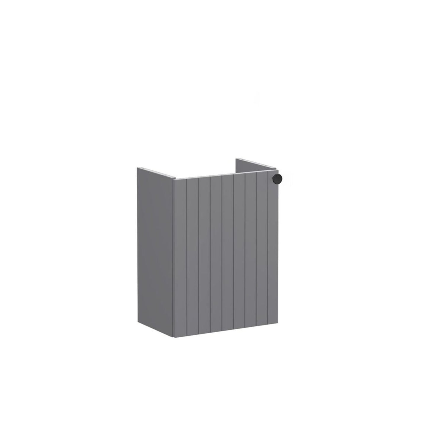 VitrA Root Groove 40cm 1 Door Wall Hung Slim Washbasin Unit (LH Hinge) - Matt Grey