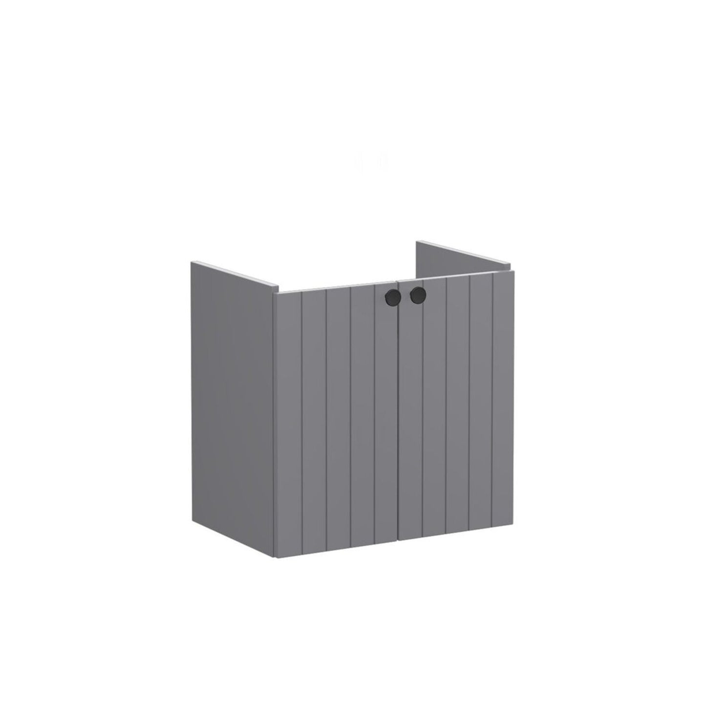 VitrA Root Groove 60cm 2 Door Wall Hung Slim Washbasin Unit - Matt Grey