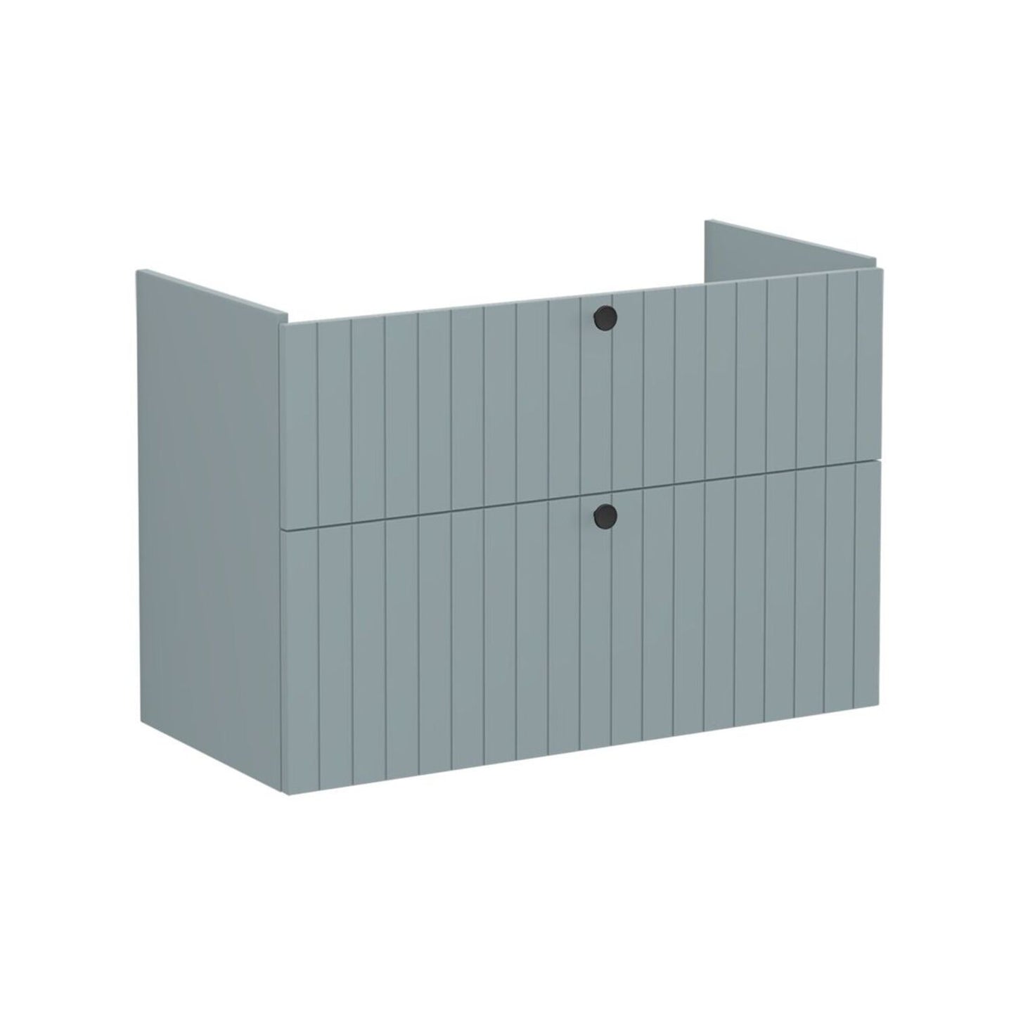 VitrA Root Groove 100cm 2 Drawer Washbasin Unit - Matt Fjord Green