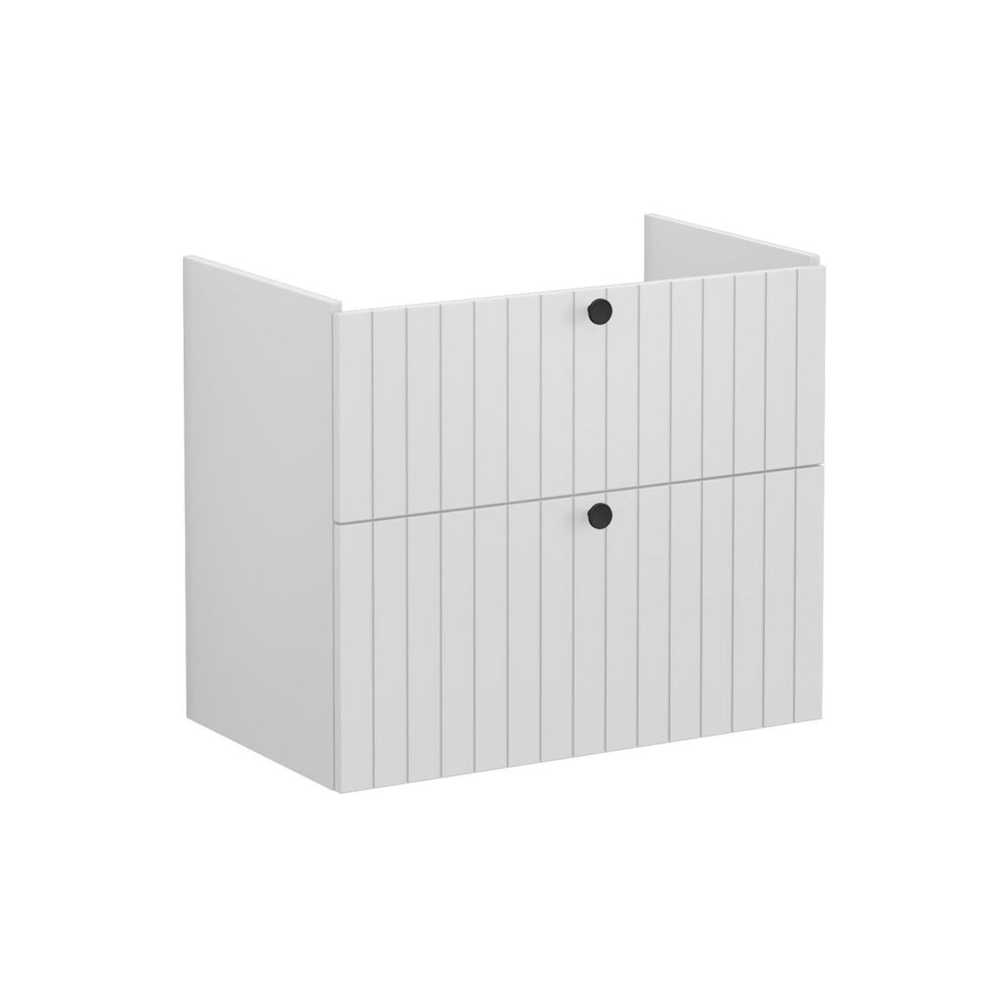 VitrA Root Groove 80cm 2 Drawer Washbasin Unit - Matt Light Grey