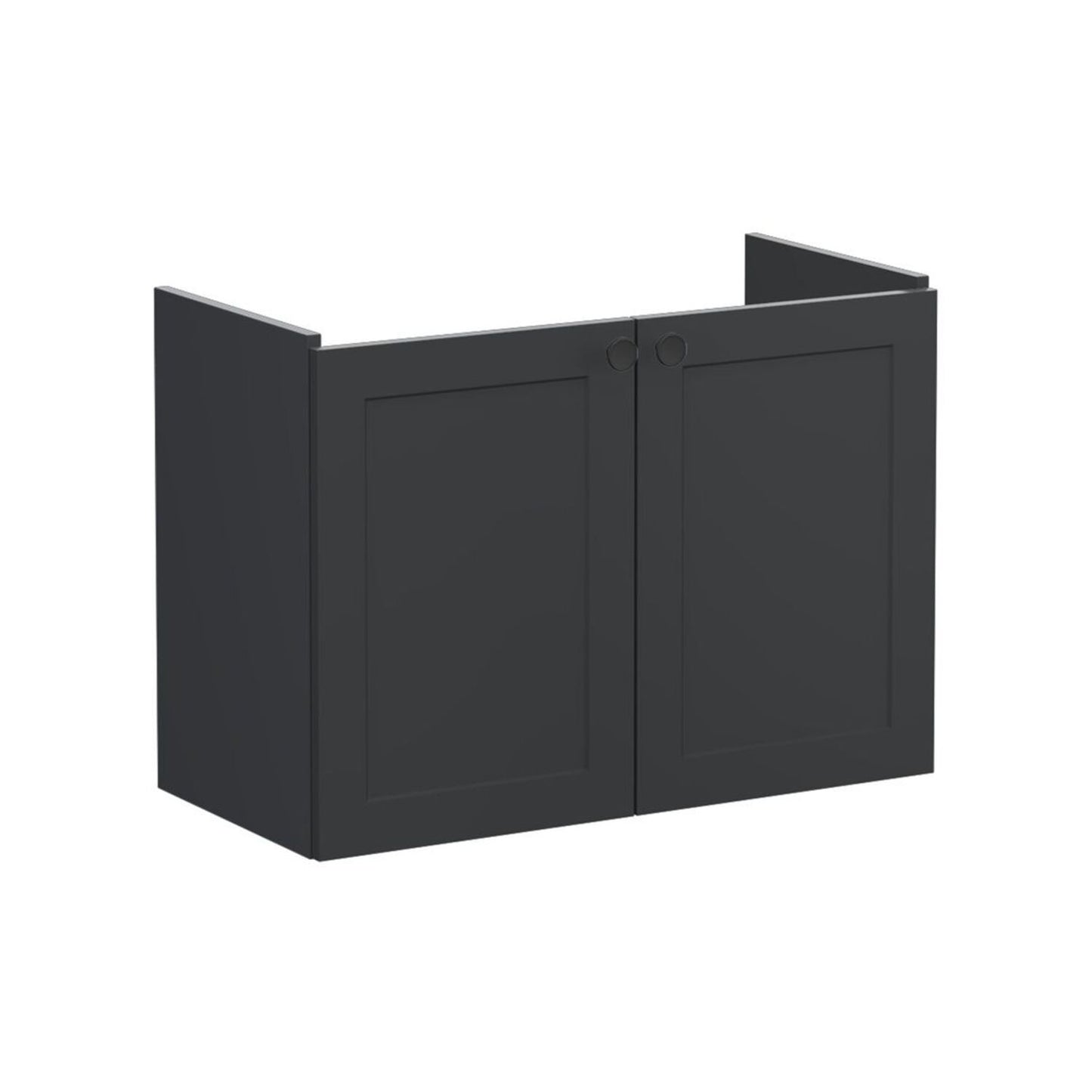 VitrA Root Classic 80cm 2 Door Wall Hung Slim Washbasin Unit - Matt Graphite